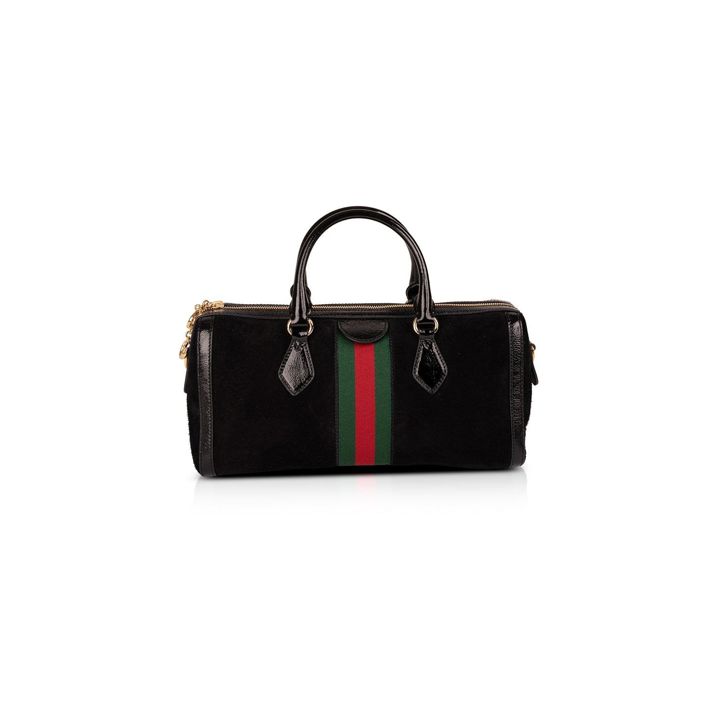 Gucci Medium Suede Ophidia Web Boston Bag
