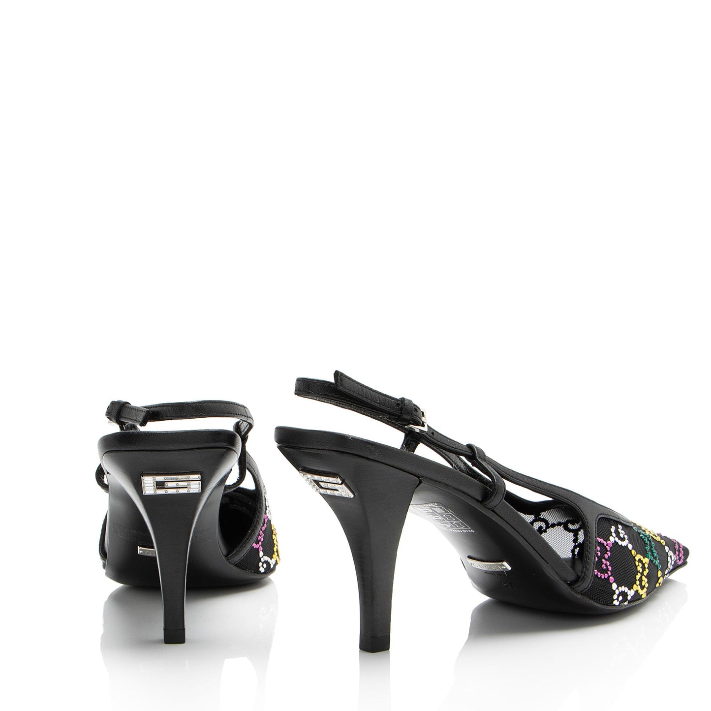Gucci Mesh Crystal GG Slingback Pumps - Size 7 / 37