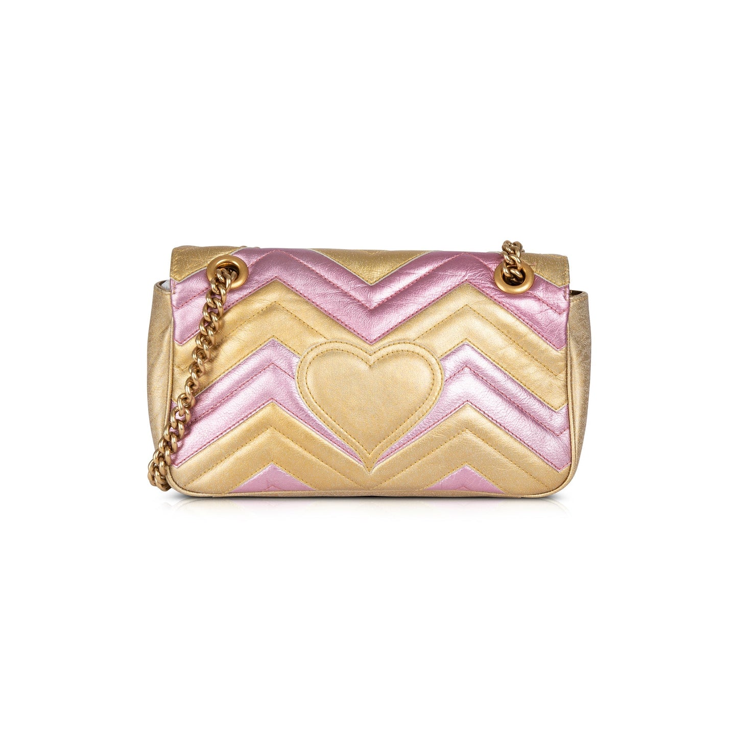 Gucci Metallic GG Marmont Matelasse Small Shoulder Bag