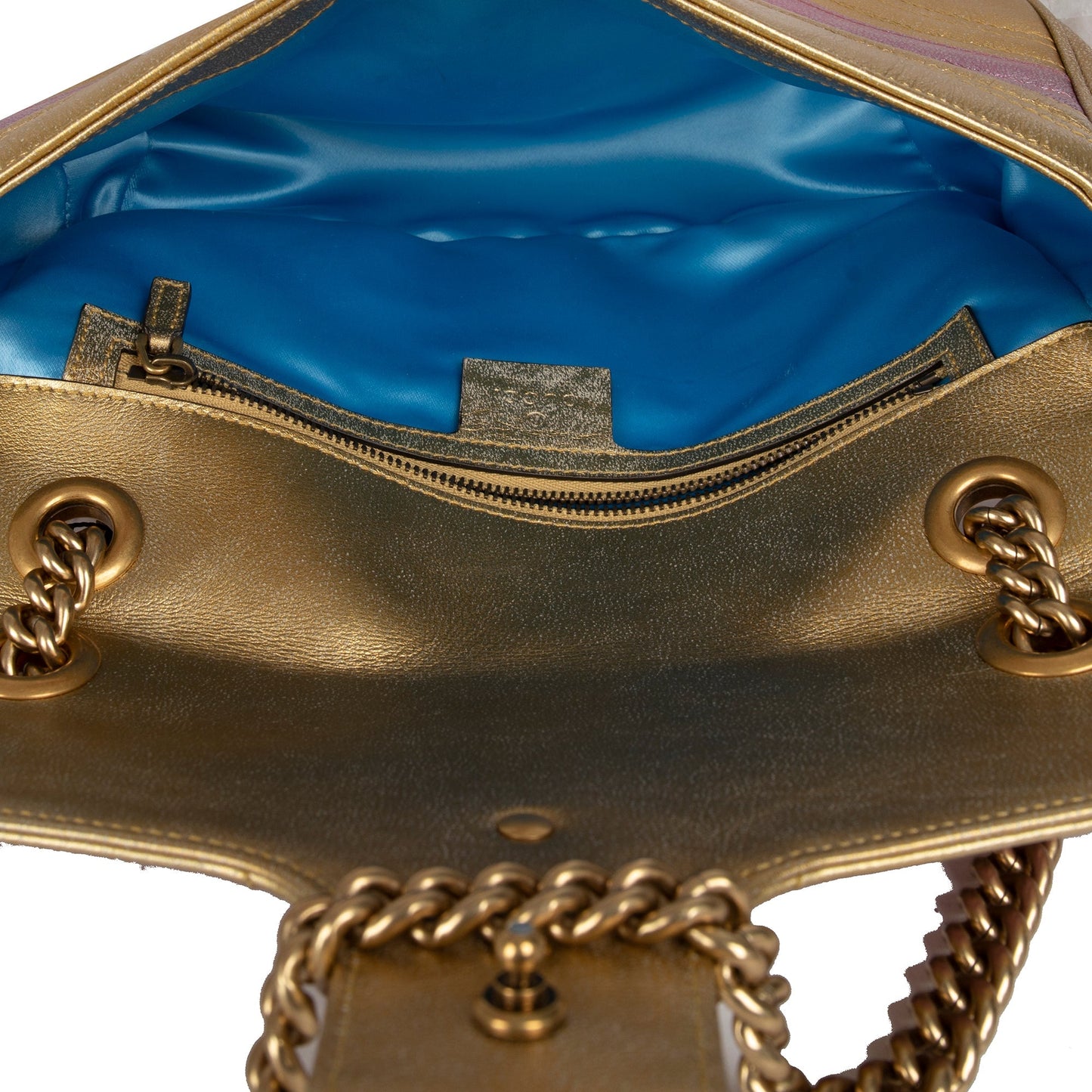 Gucci Metallic GG Marmont Matelasse Small Shoulder Bag