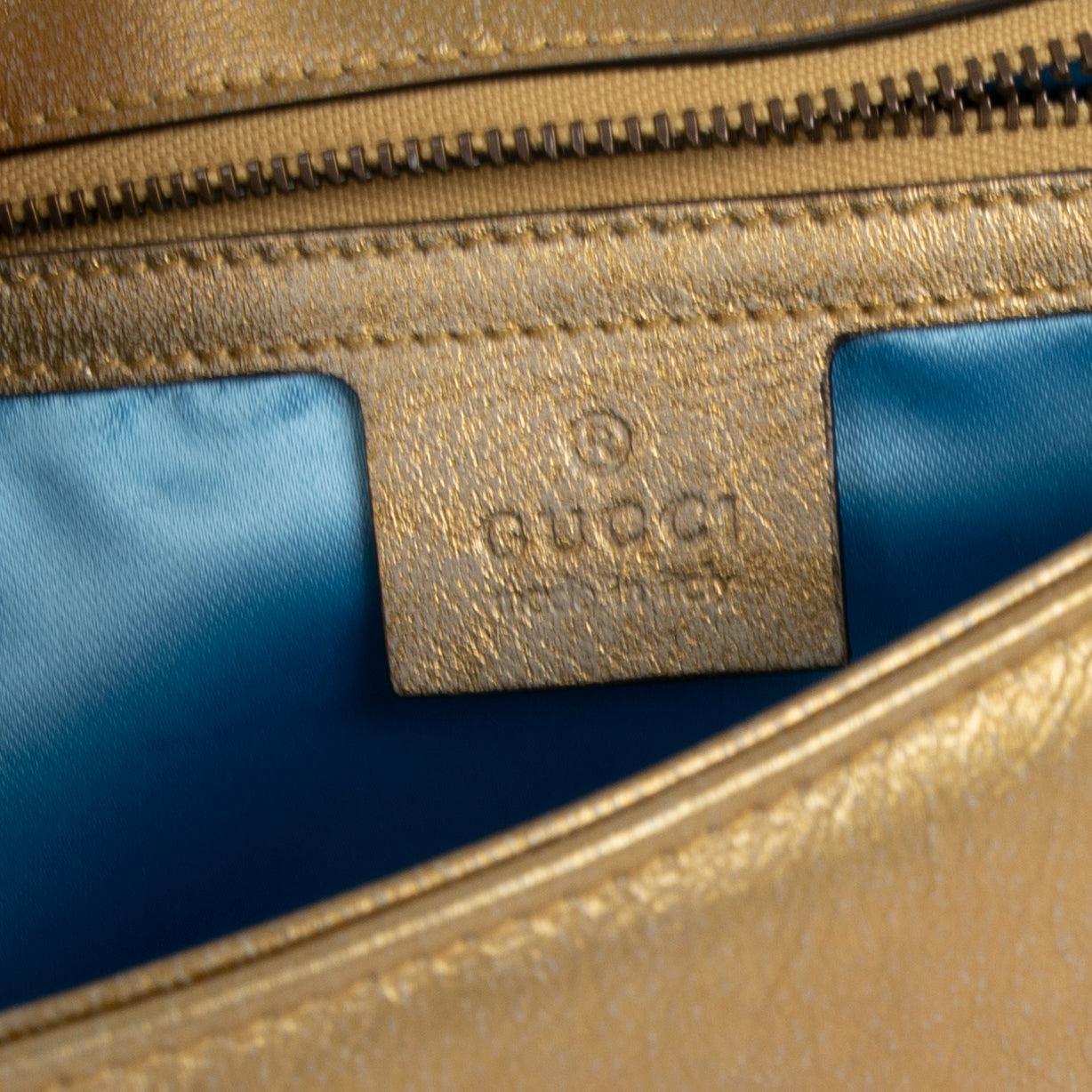 Gucci Metallic GG Marmont Matelasse Small Shoulder Bag
