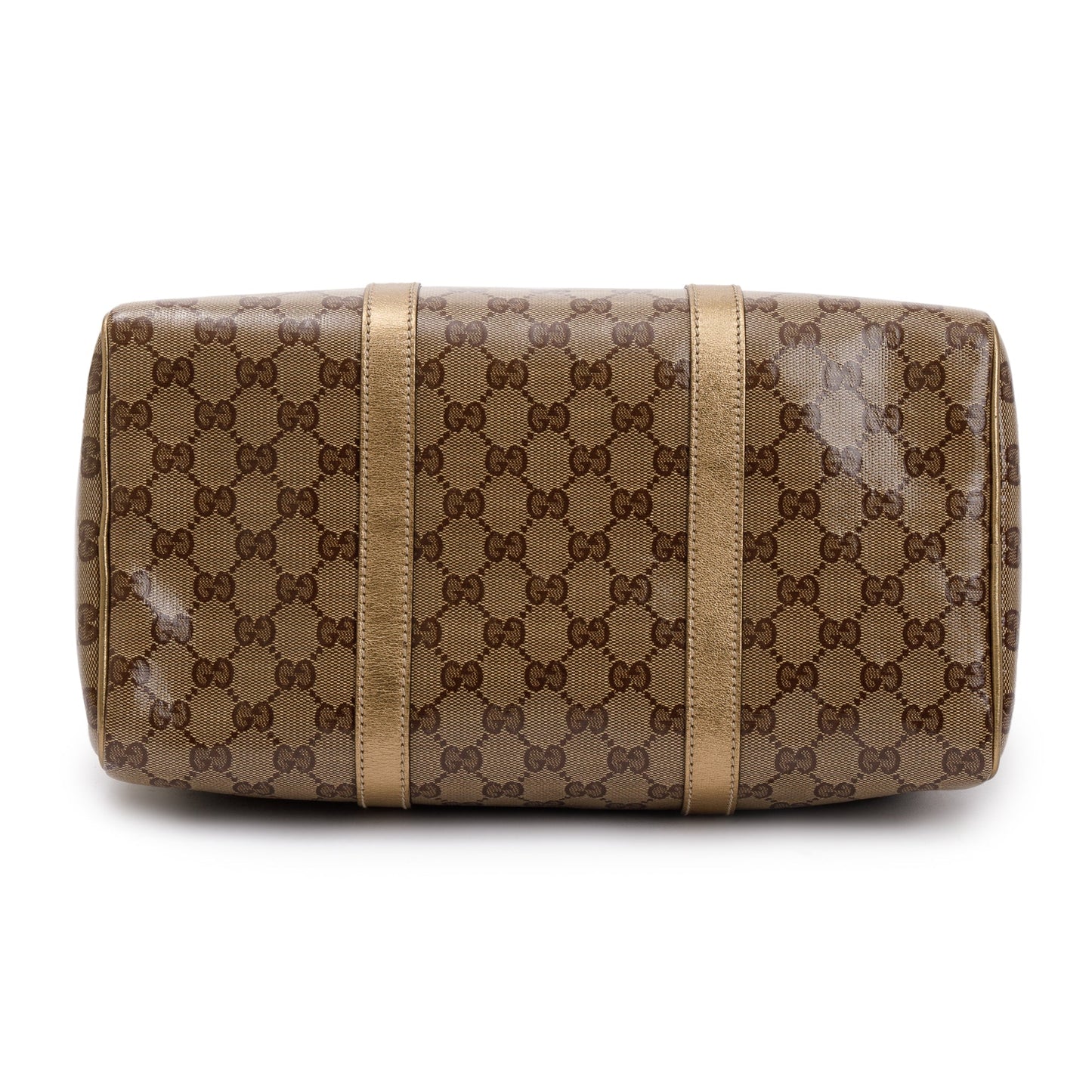 Gucci Metallic Gold GG Crystal Medium Joy Boston Bag