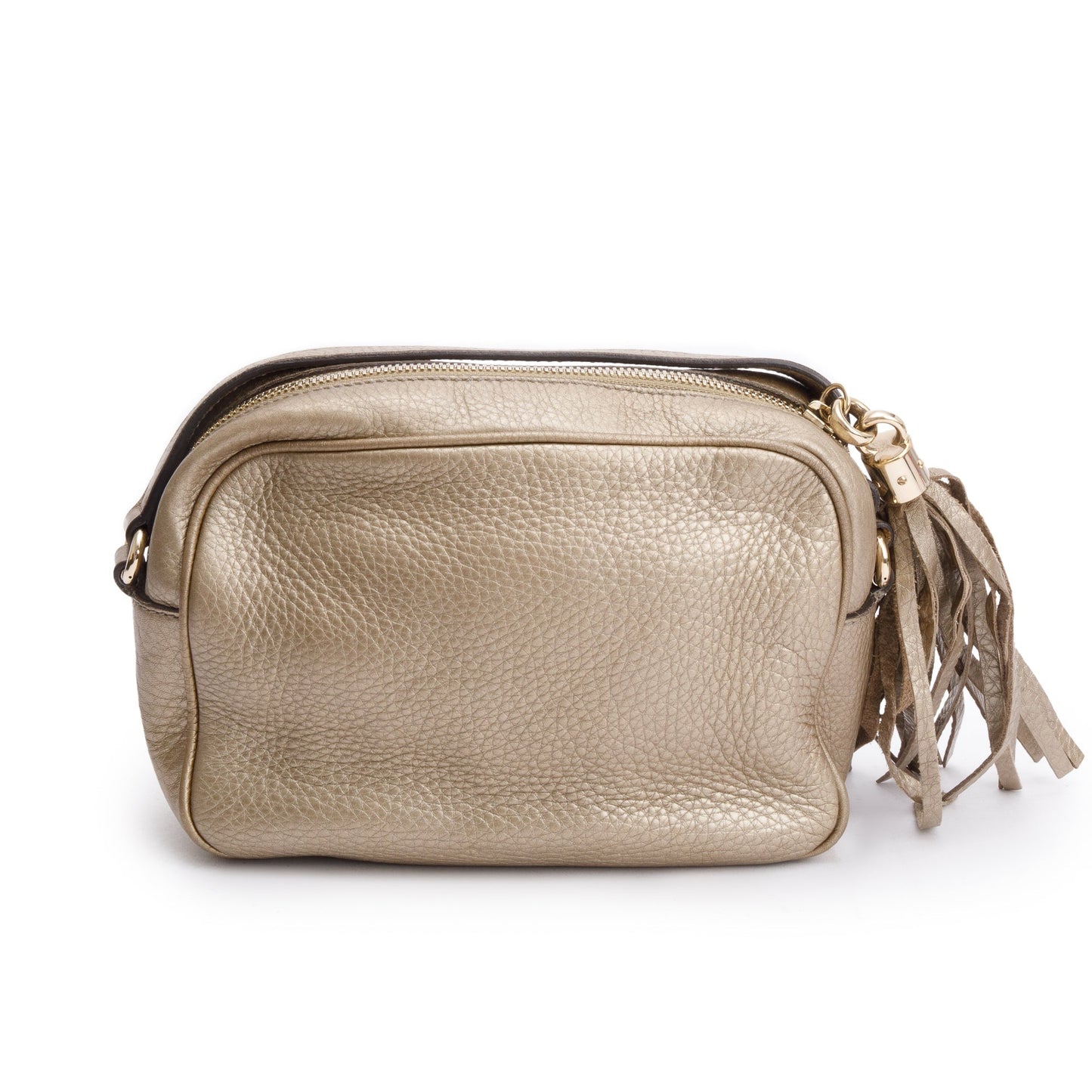 Gucci Metallic Gold Pebbled Calfskin Leather Small Soho Disco Bag