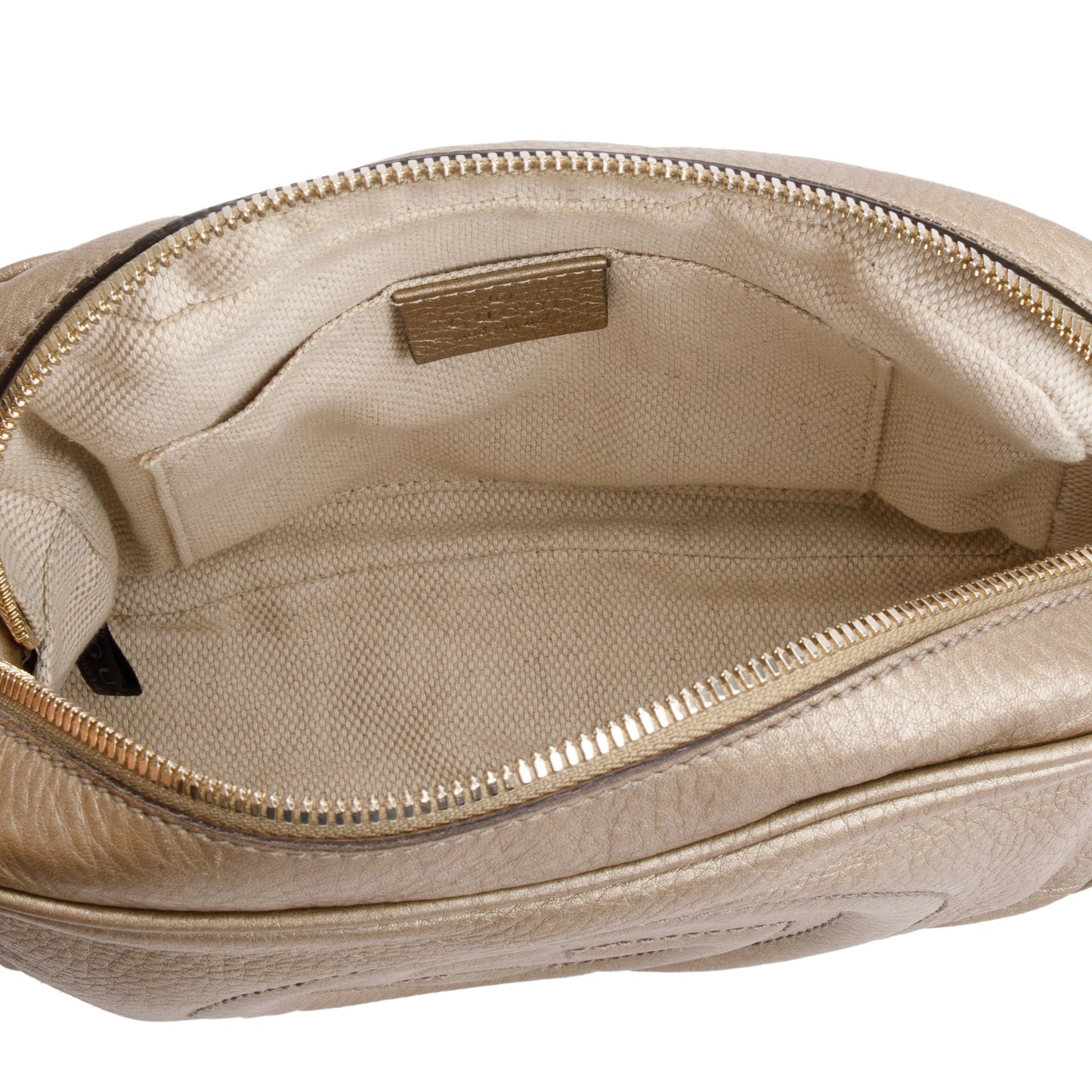 Gucci Metallic Gold Pebbled Calfskin Leather Small Soho Disco Bag