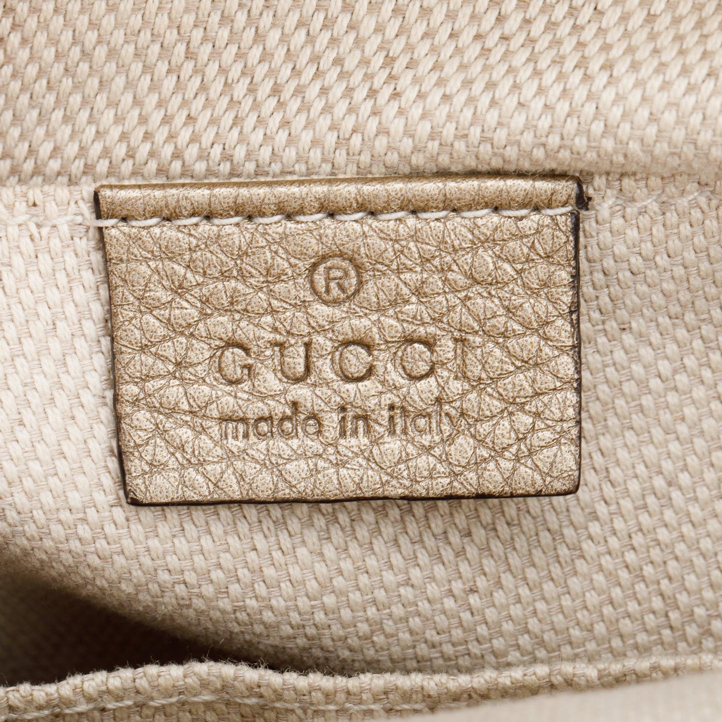 Gucci Metallic Gold Pebbled Calfskin Leather Small Soho Disco Bag