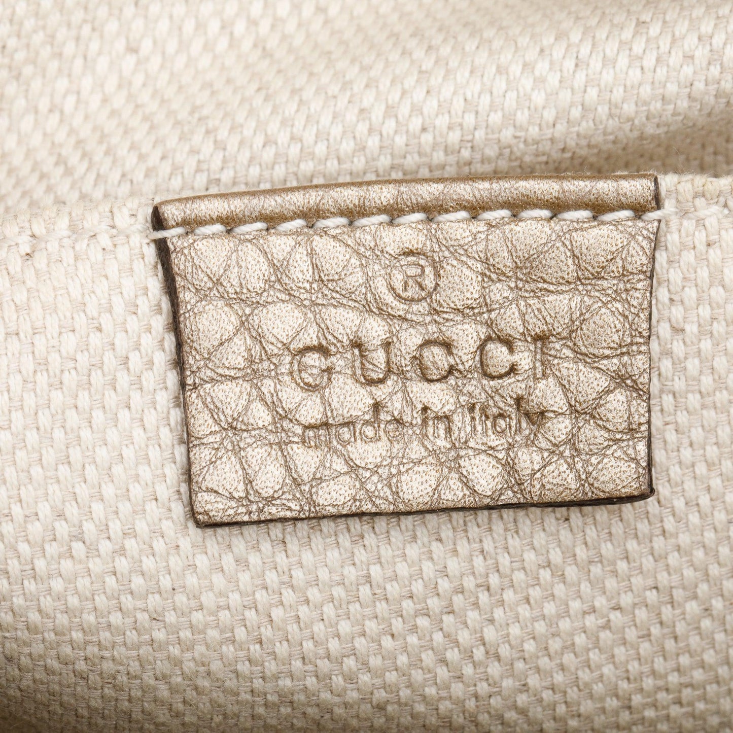 Gucci Metallic Gold Pebbled Calfskin Leather Small Soho Disco Bag
