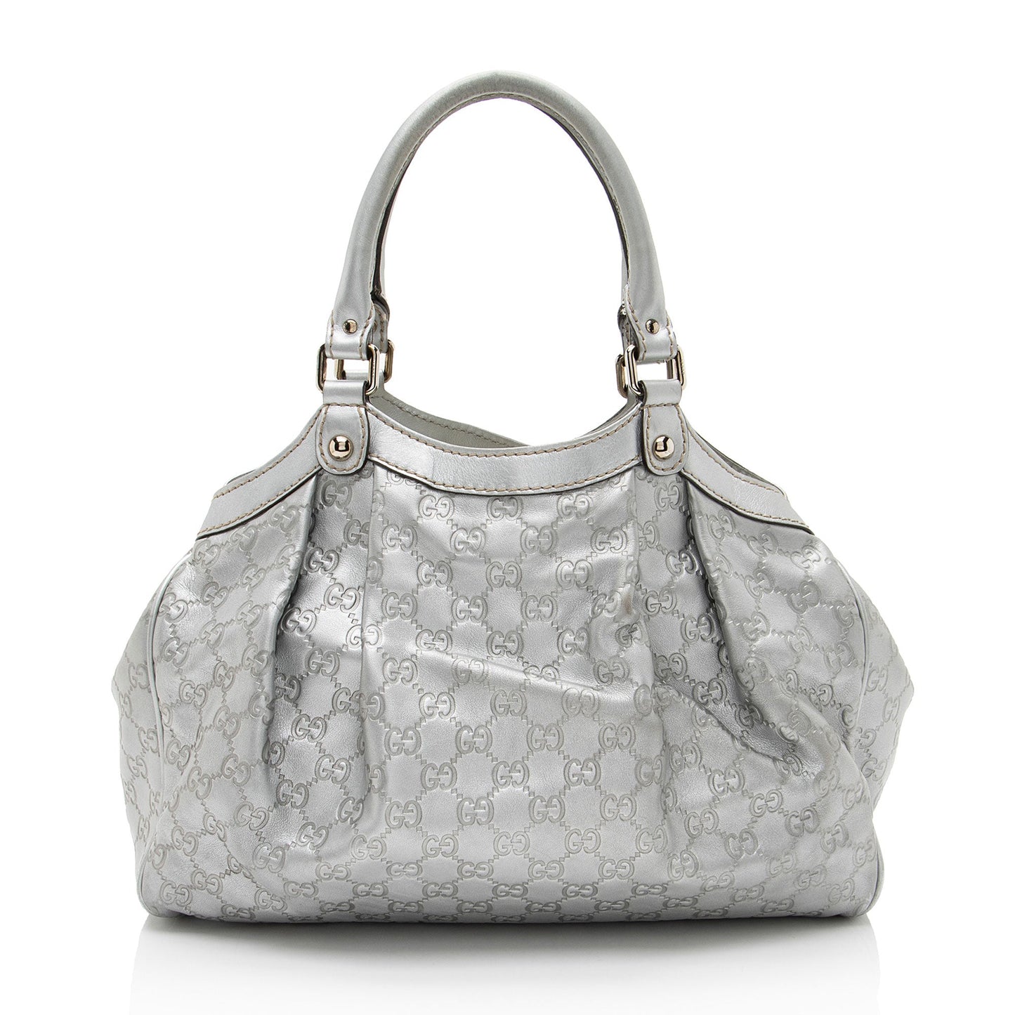 Gucci Metallic Guccissima Leather Sukey Medium Tote
