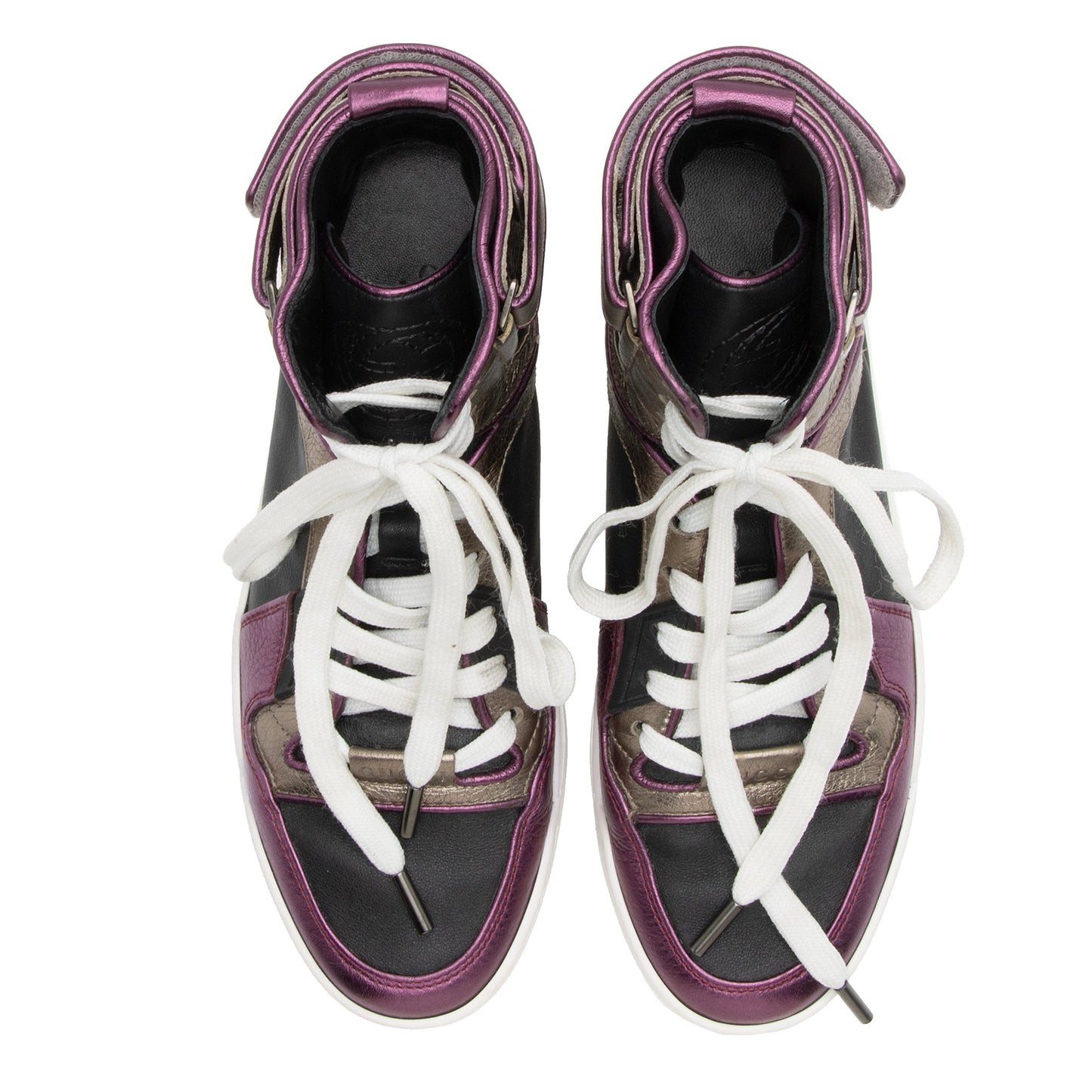 Gucci Metallic Leather Basketball High Top Sneakers - Size 6.5 / 36.5 (SHF-PH5TsW)