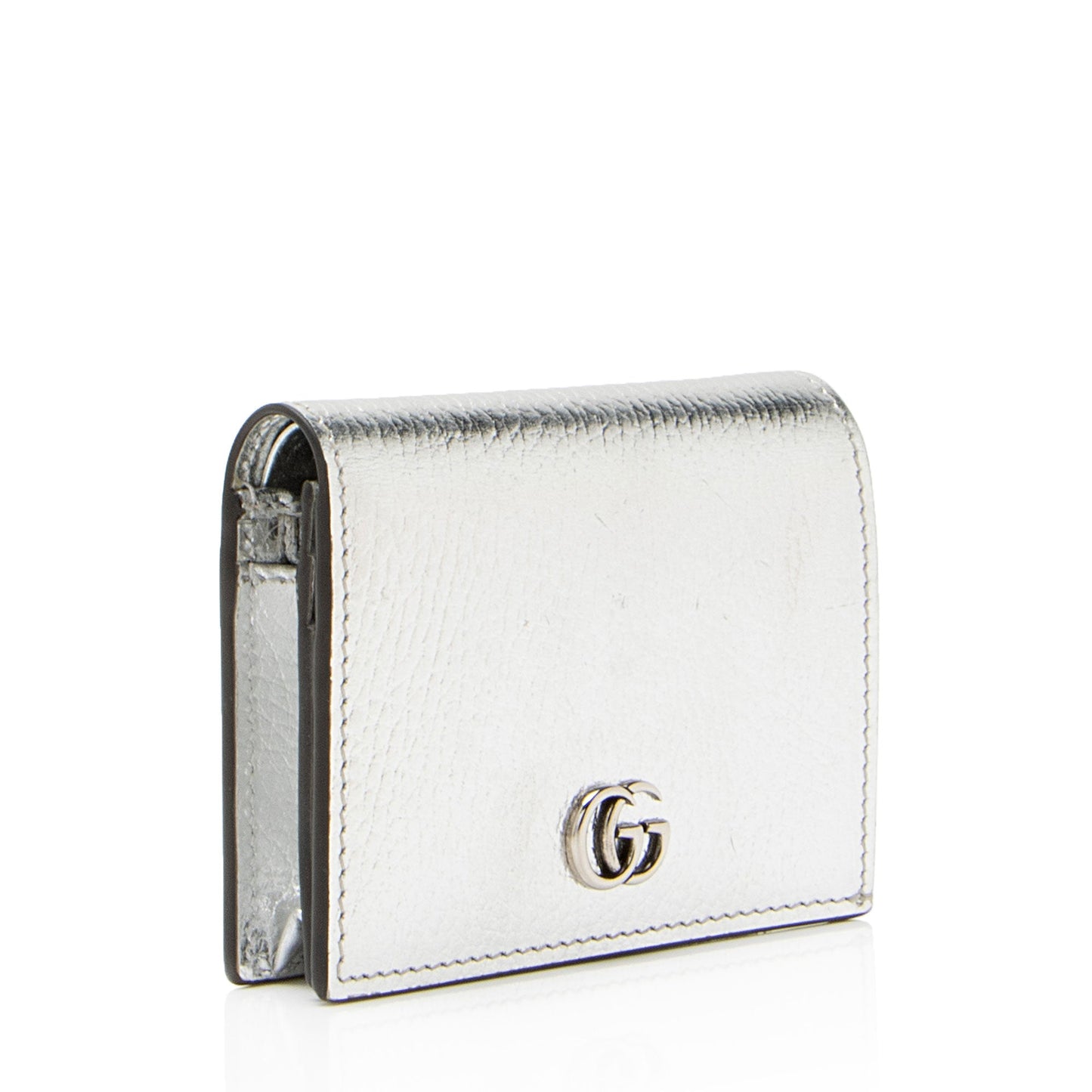 Gucci Metallic Leather GG Marmont Card Case