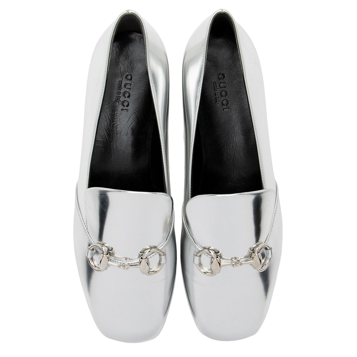 Gucci Metallic Leather Horsebit Loafers - Size 8 / 38 (SHF-N5mNFz)