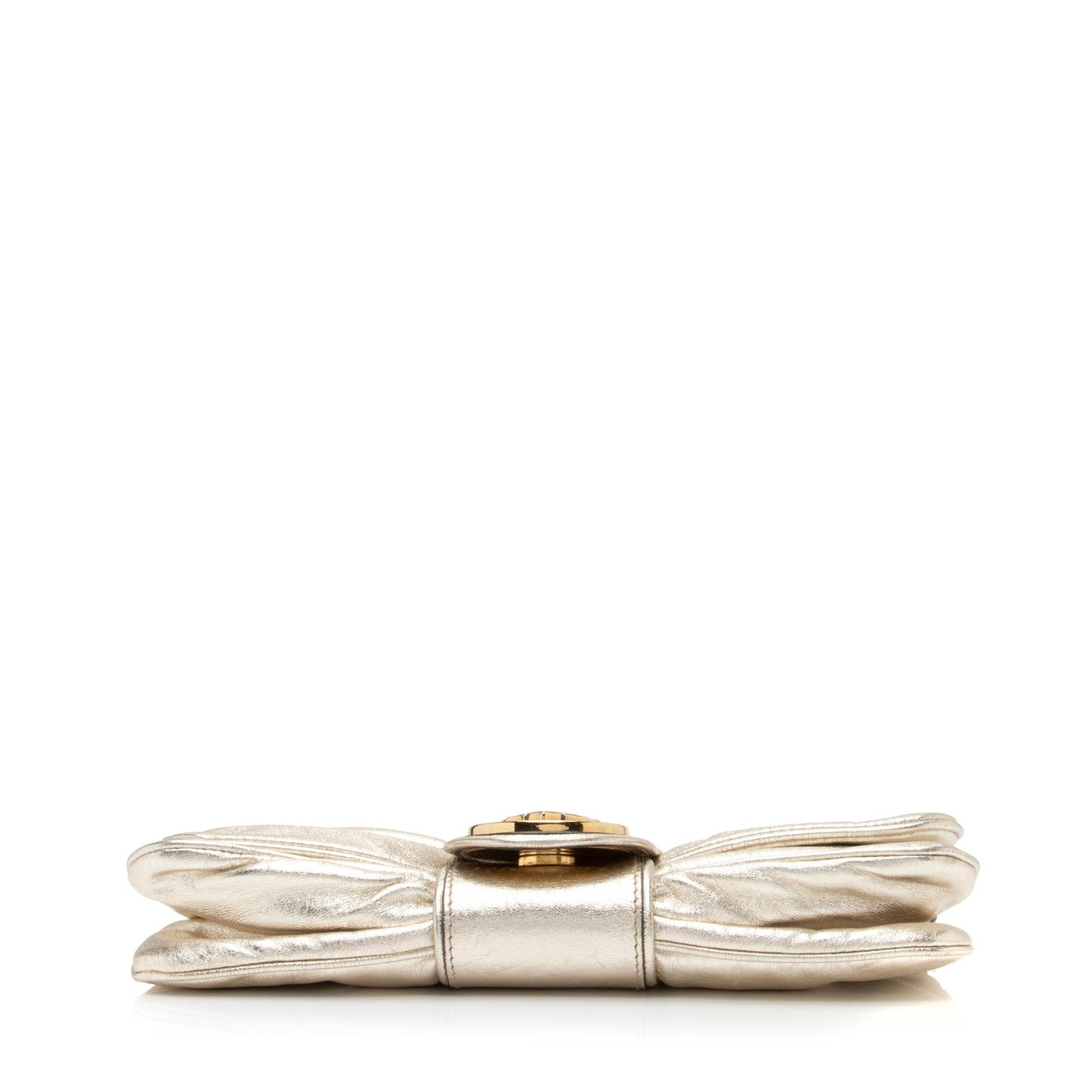 Gucci Metallic Leather Papillon Hysteria Clutch (SHF-23493)