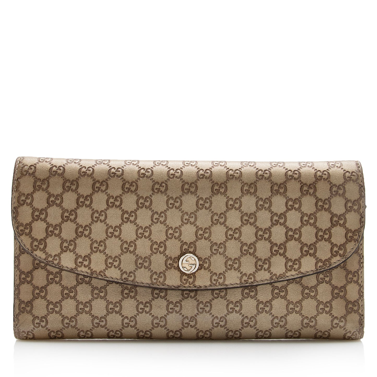 Gucci Metallic Microguccissima Interlocking G Continental Tri-Fold Wallet (SHF-22685)