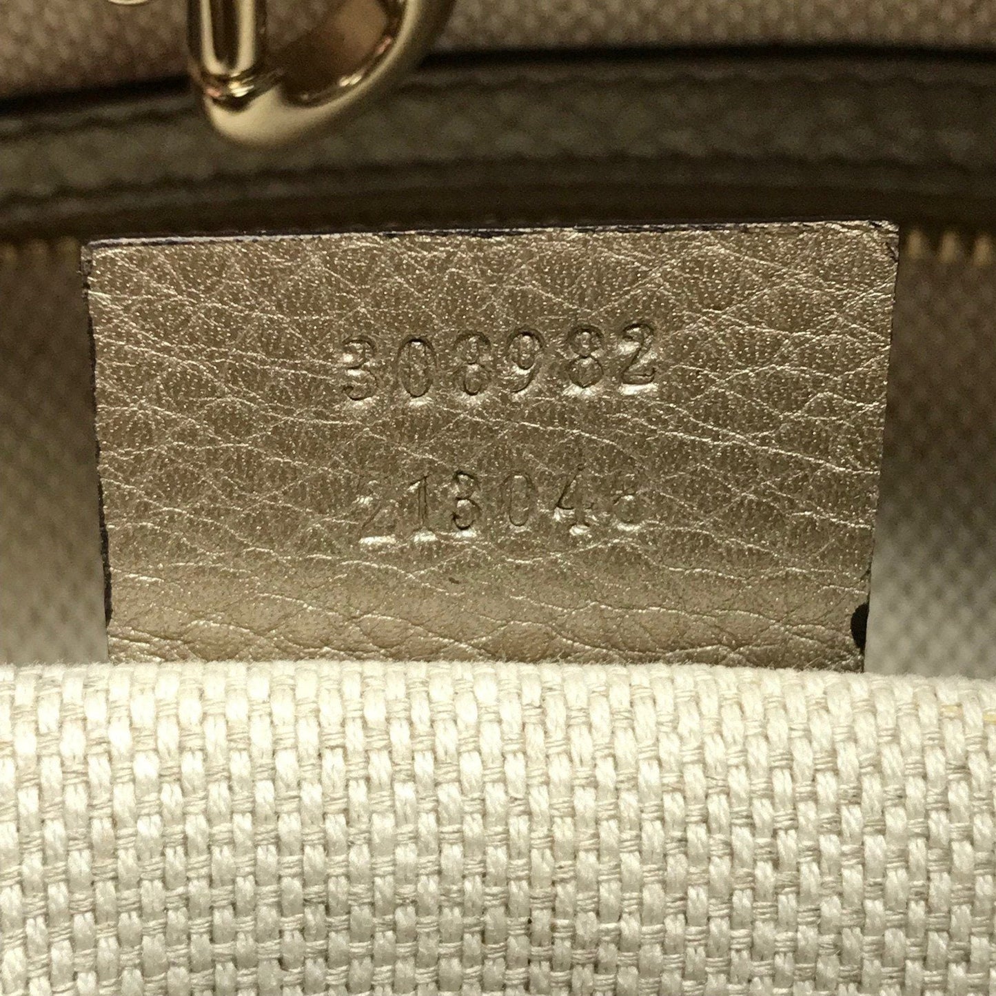 Gucci Metallic Pebbled Calfskin Soho Chain Tote Bag