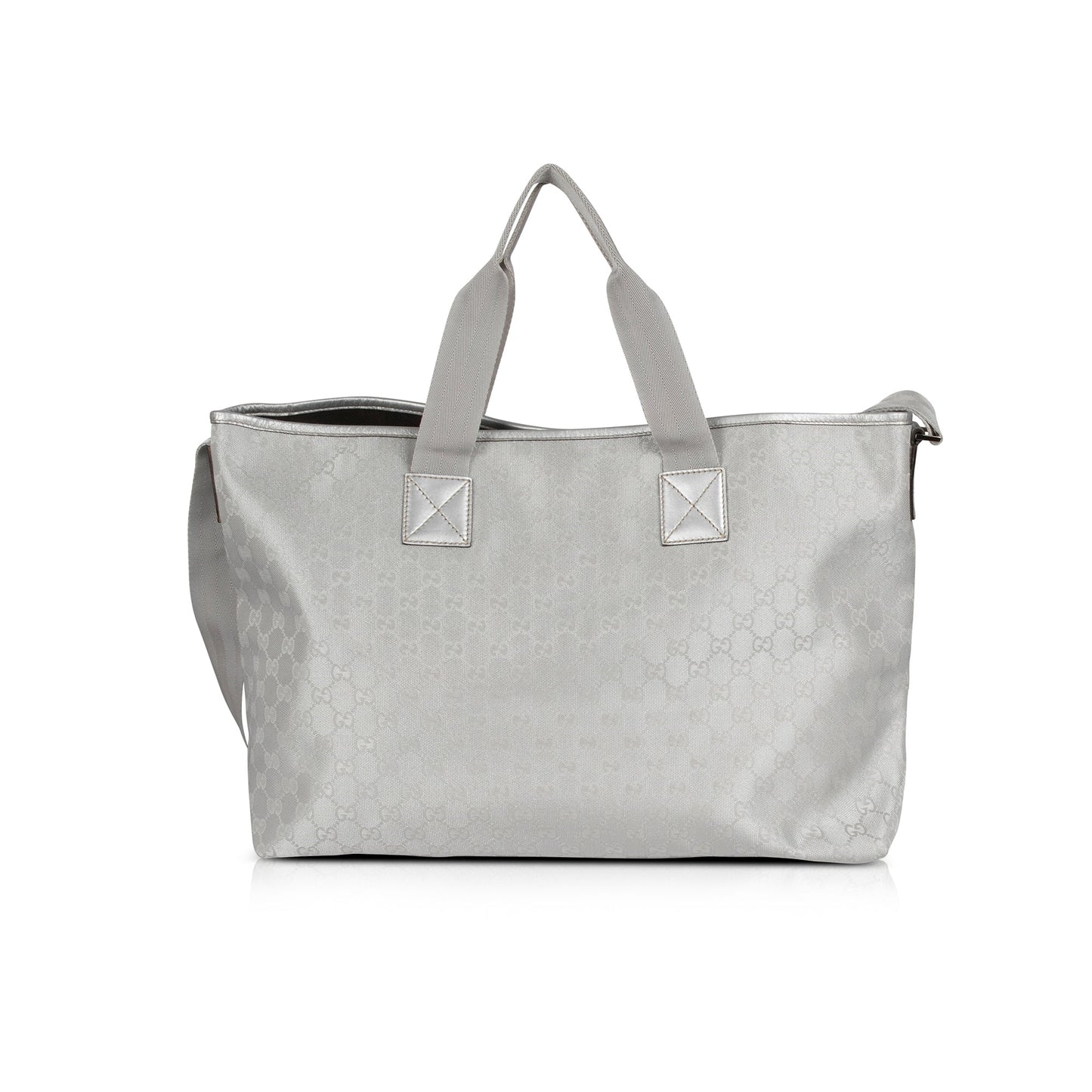 Gucci Metallic Silver GG Canvas Travel Tote