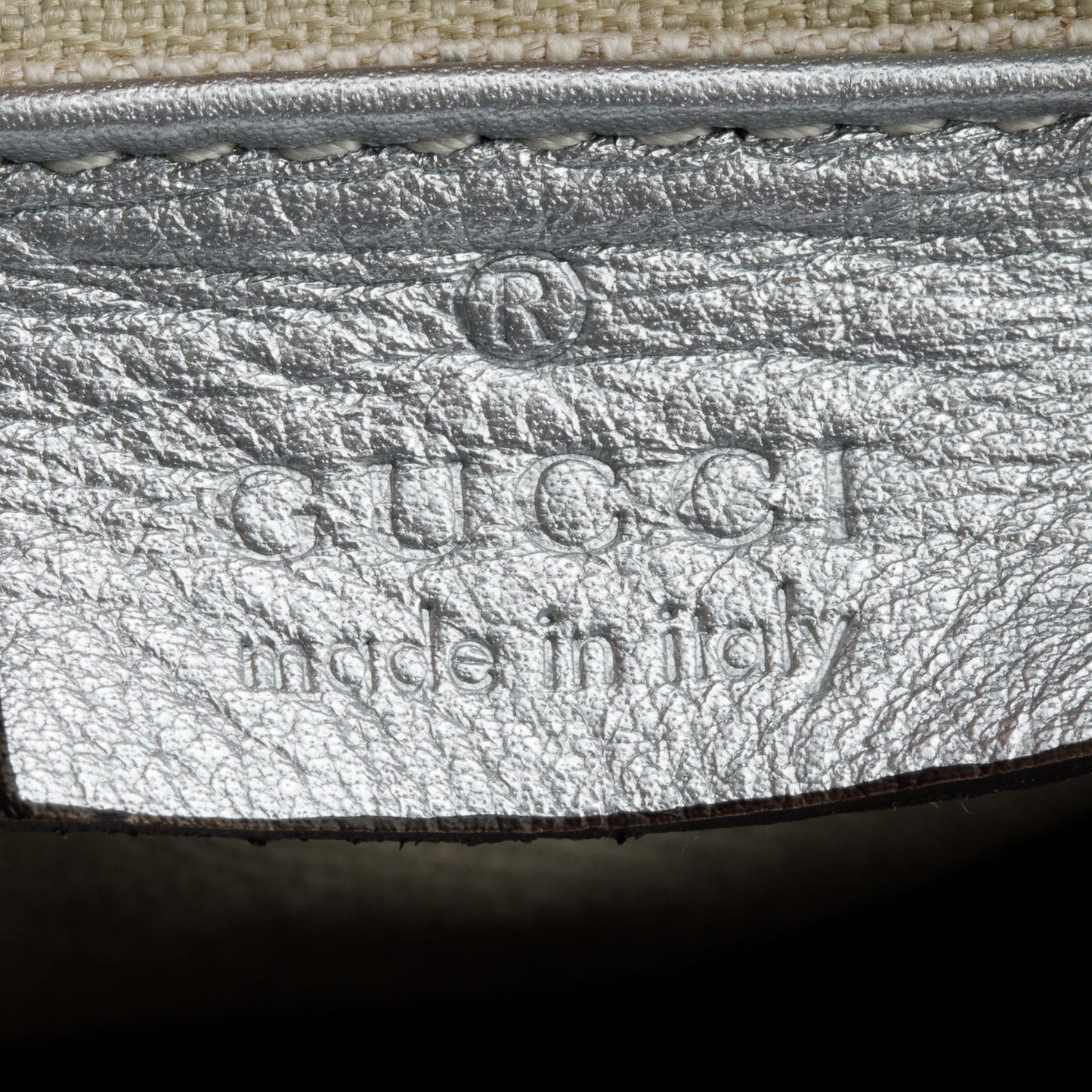 Gucci Metallic Silver GG Signature Leather Medium Sukey Hobo