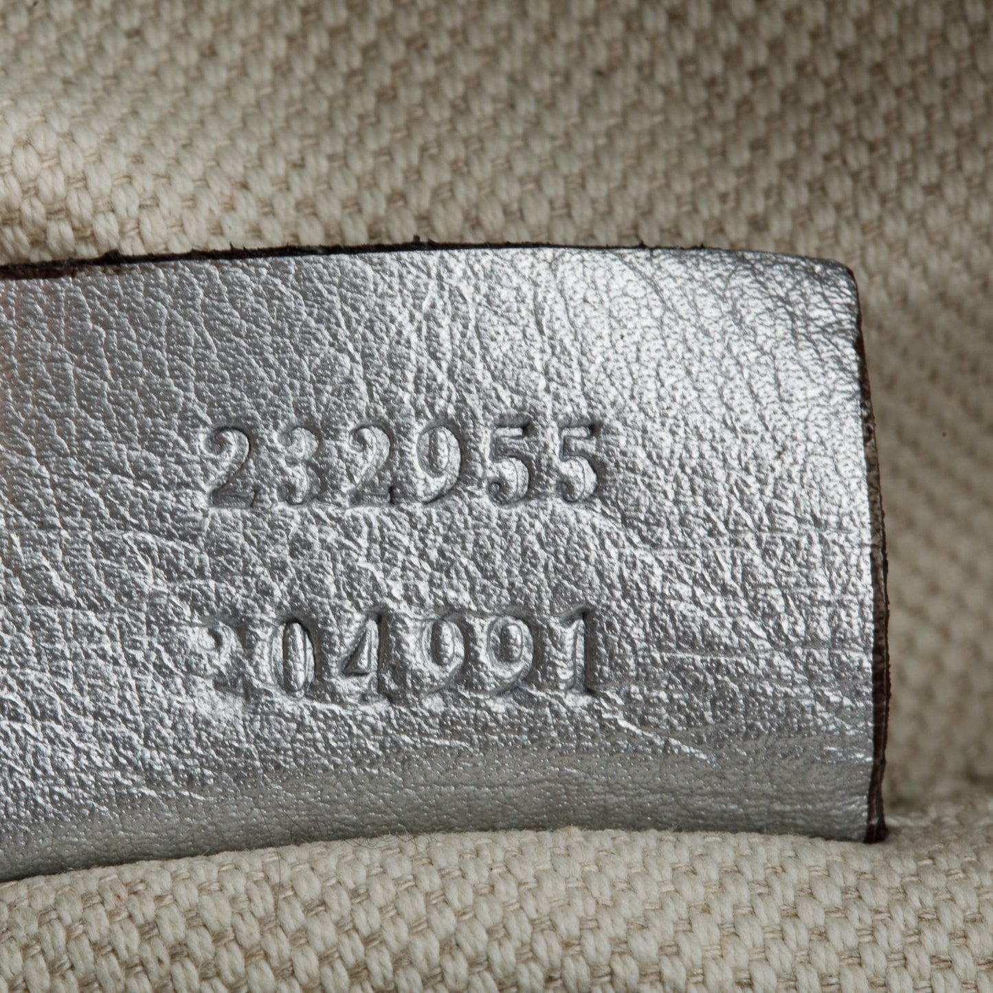 Gucci Metallic Silver GG Signature Leather Medium Sukey Hobo