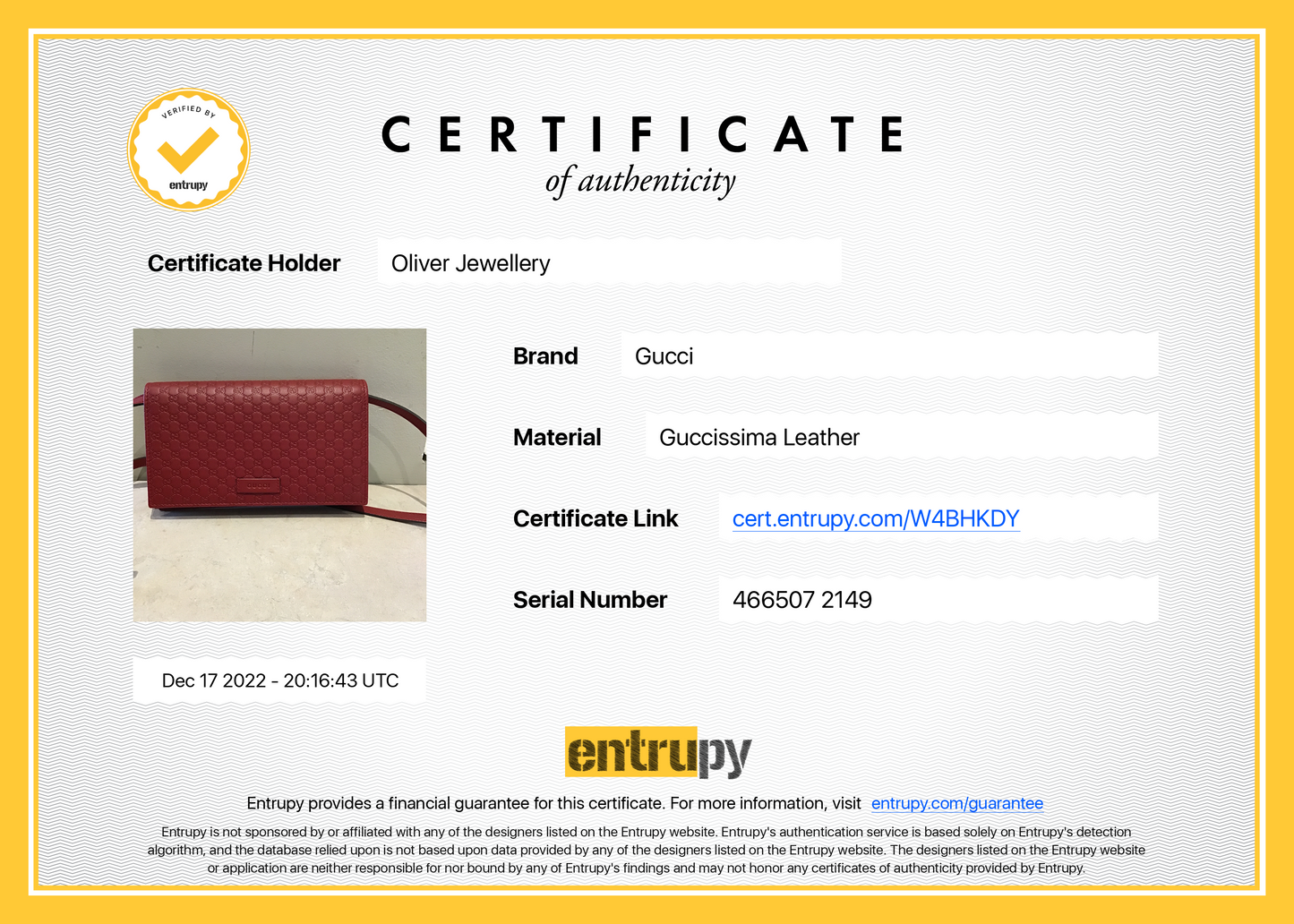 Gucci Microguccissima Wallet on Strap