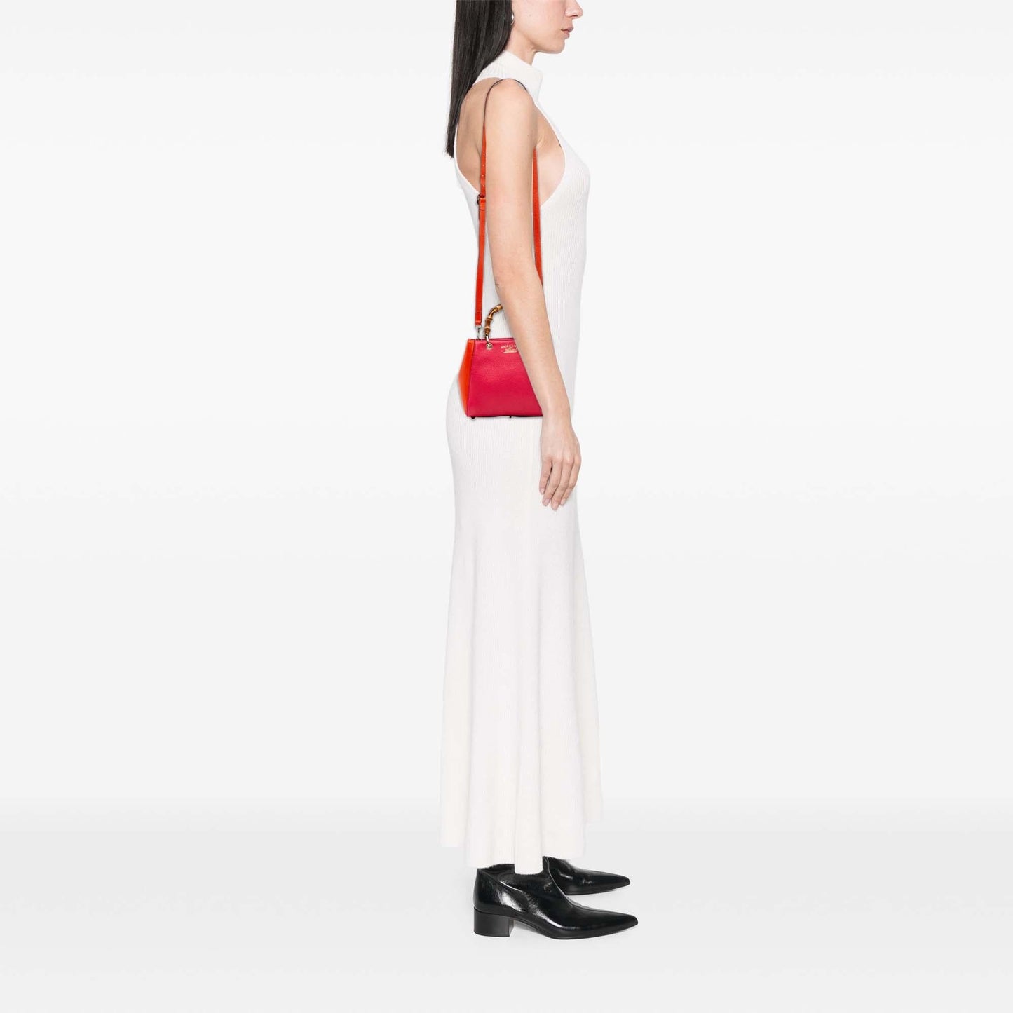 Gucci Mini Bicolor Calfskin Bamboo Shopper Satchel