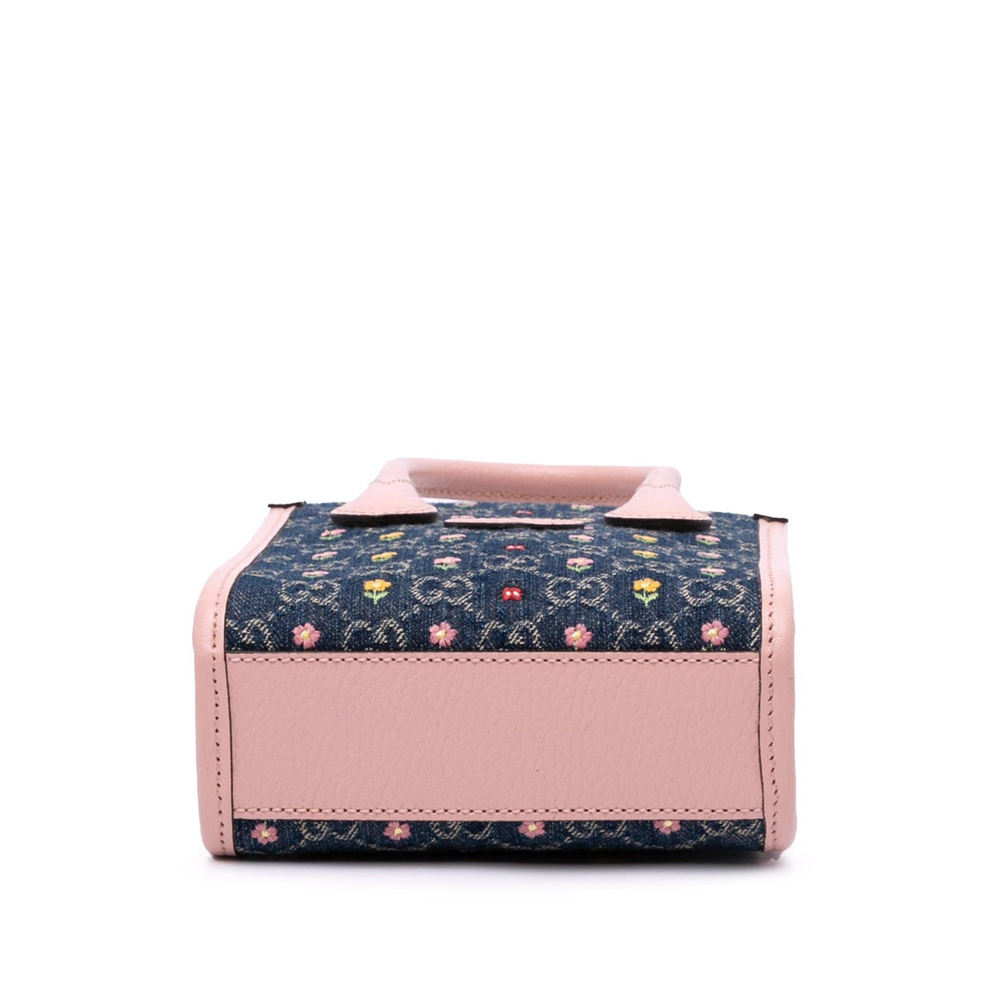 Gucci Mini GG Denim Interlocking G Flowers Tote