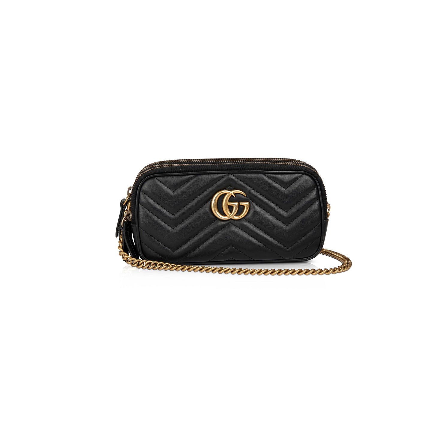 Gucci Mini GG Marmont Triple-Zip Camera Chain Bag