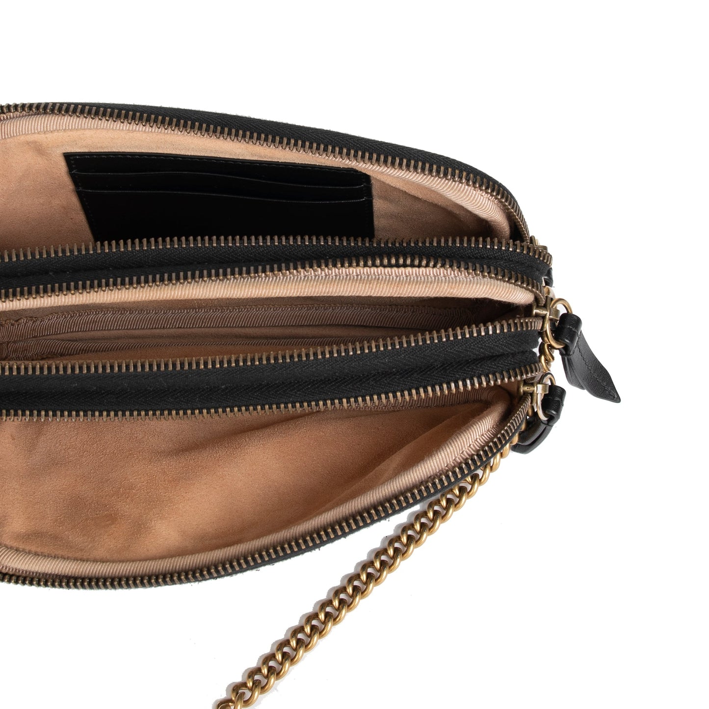 Gucci Mini GG Marmont Triple-Zip Camera Chain Bag
