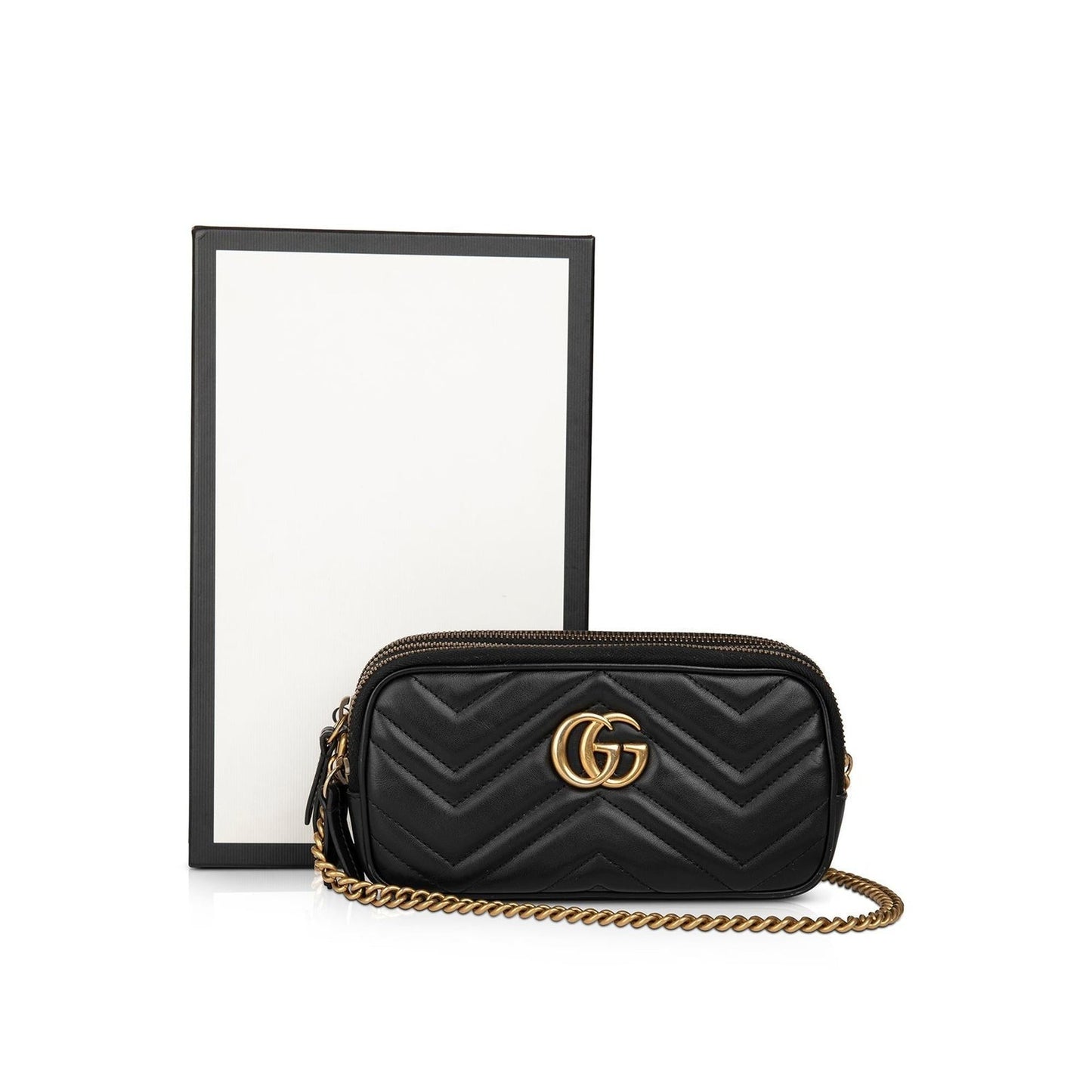 Gucci Mini GG Marmont Triple-Zip Camera Chain Bag