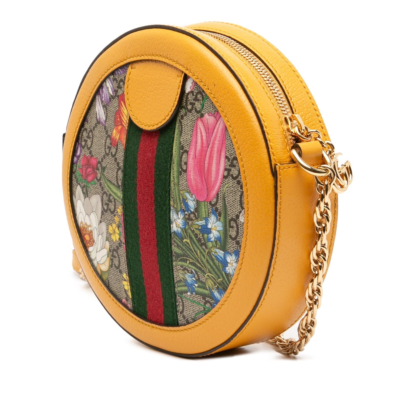 Gucci Mini GG Supreme Flora Ophidia Round Crossbody