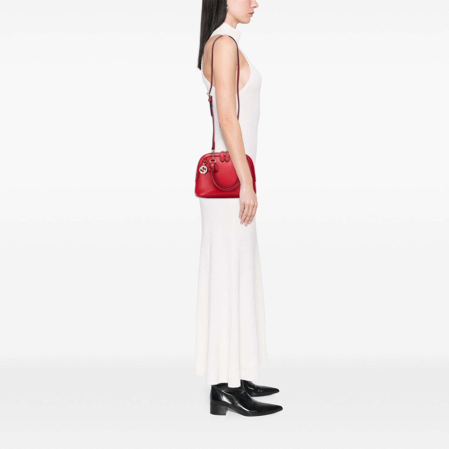 Gucci Mini Leather GG Charm Dome Satchel