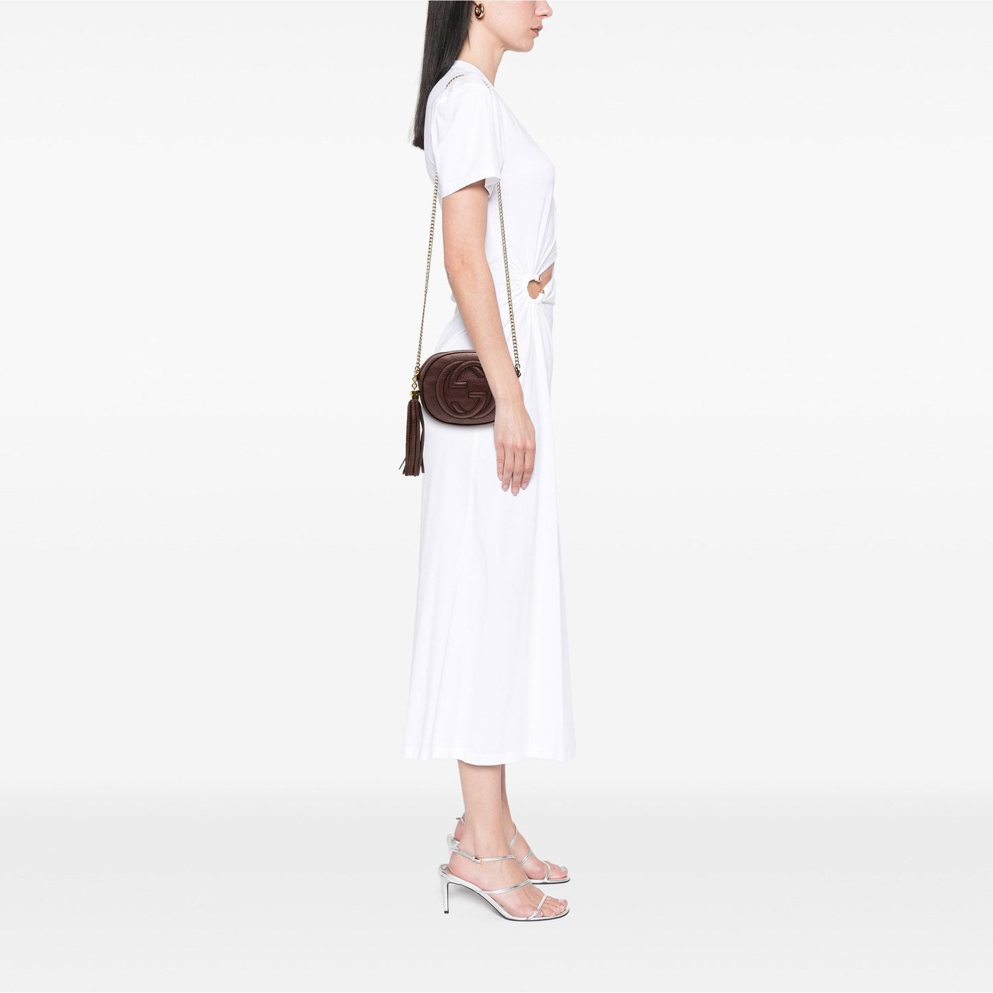 Gucci Mini Metallic Pebbled Calfskin Soho Chain Crossbody