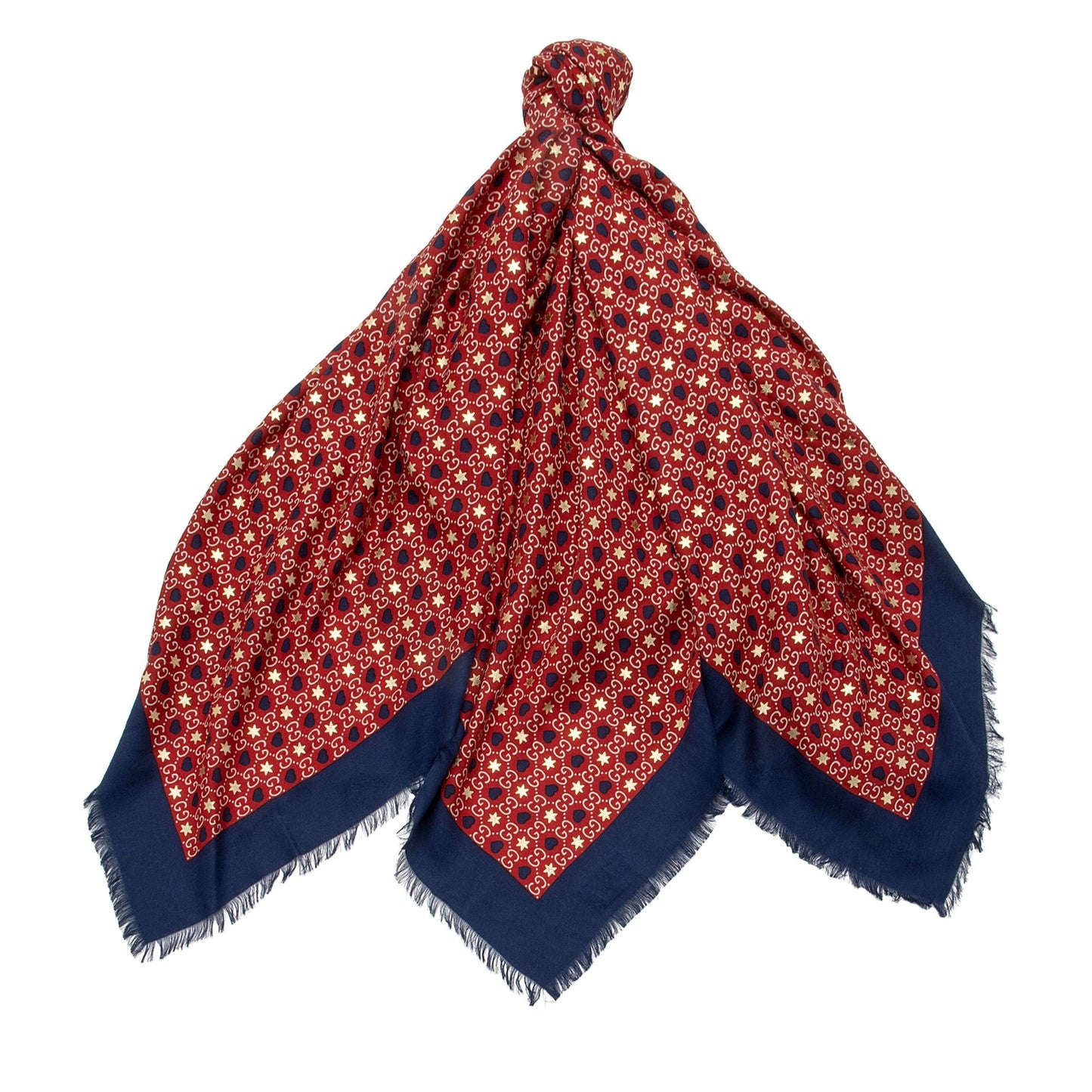 Gucci Modal Silk GG Heart Stars Dimmher 140cm Shawl (SHF-tsO7fe)