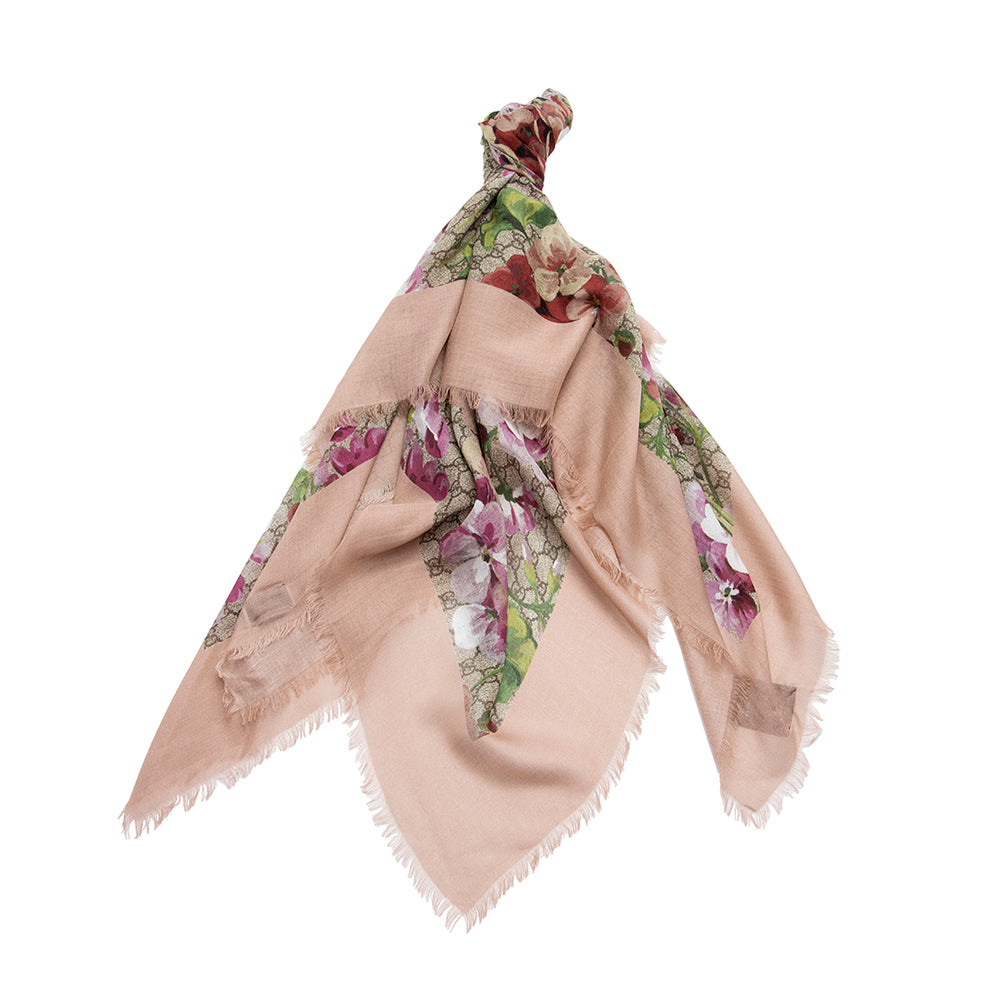 Gucci Modal Silk GG Supreme Blooms 140cm Scarf (SHF-21517)