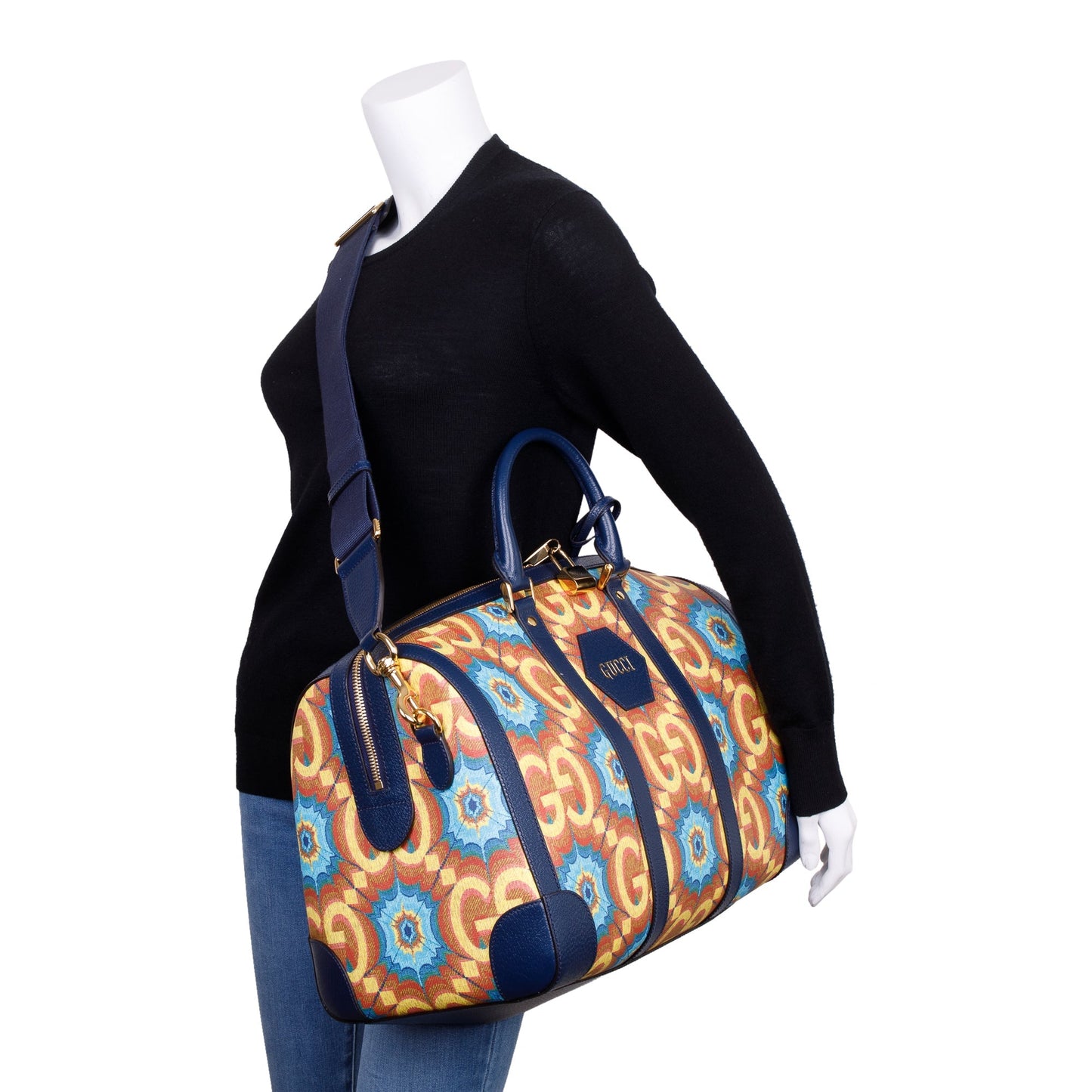 Gucci Mulricolour GG Supreme Kaleidoscope Calfskin Gucci 100 Carry-On Duffle Bag