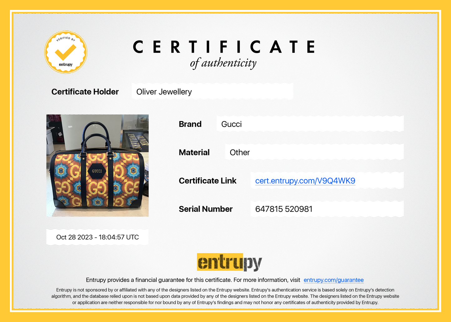 Gucci Mulricolour GG Supreme Kaleidoscope Calfskin Gucci 100 Carry-On Duffle Bag