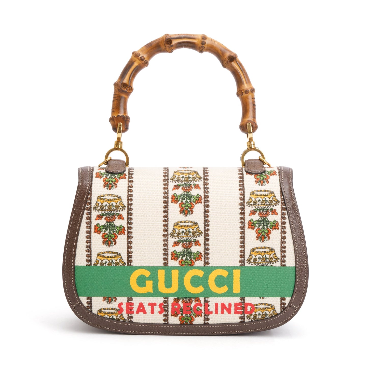 Gucci Multicolor 100 Music Canvas Bamboo 1947 Medium Top Handle Bag