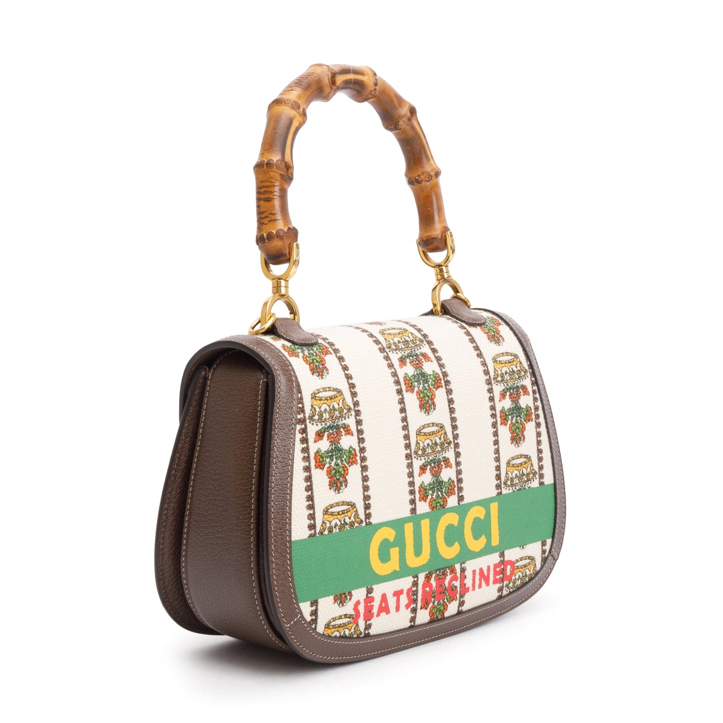Gucci Multicolor 100 Music Canvas Bamboo 1947 Medium Top Handle Bag