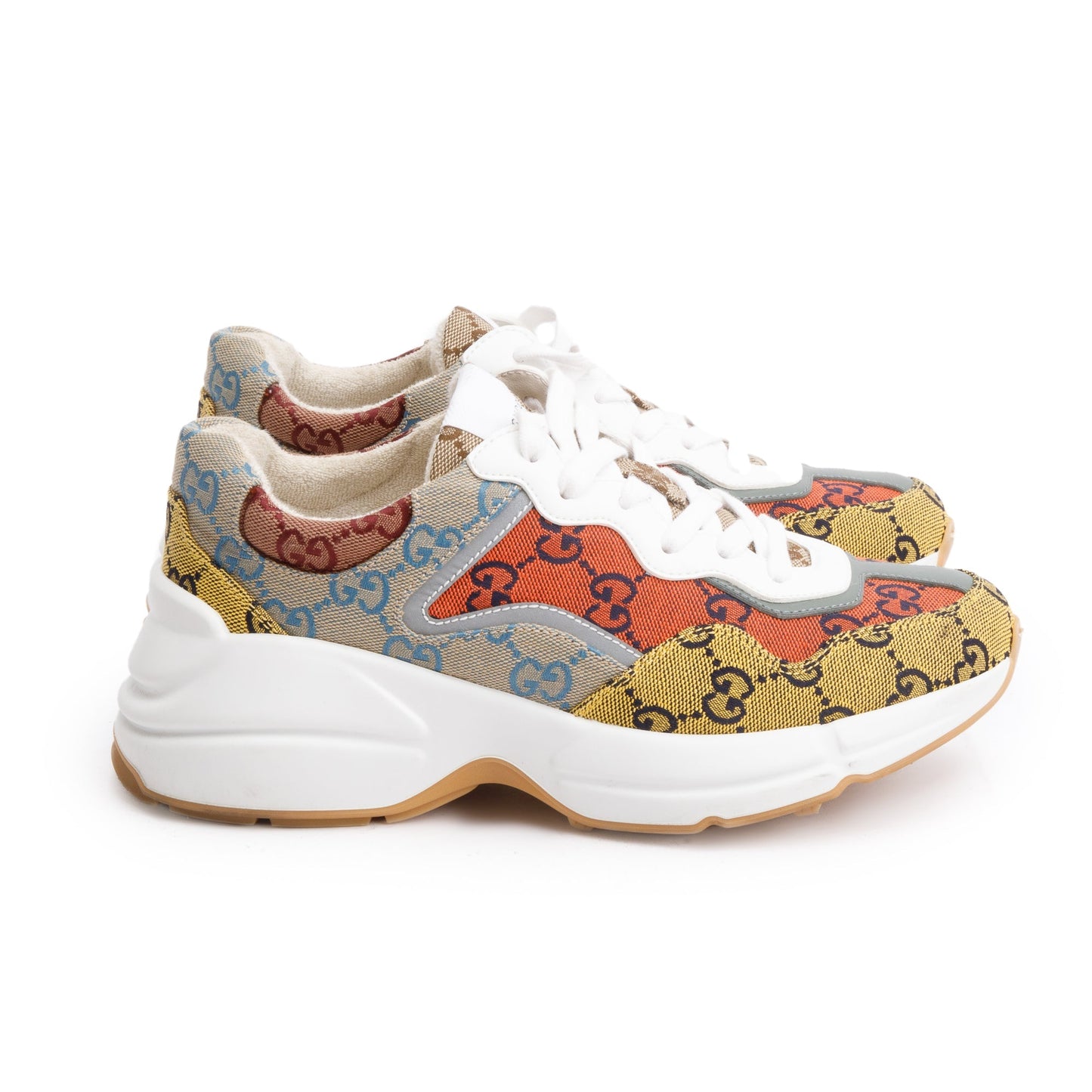 Gucci Multicolor GG Canvas Women's Rhyton Sneakers, Size 37