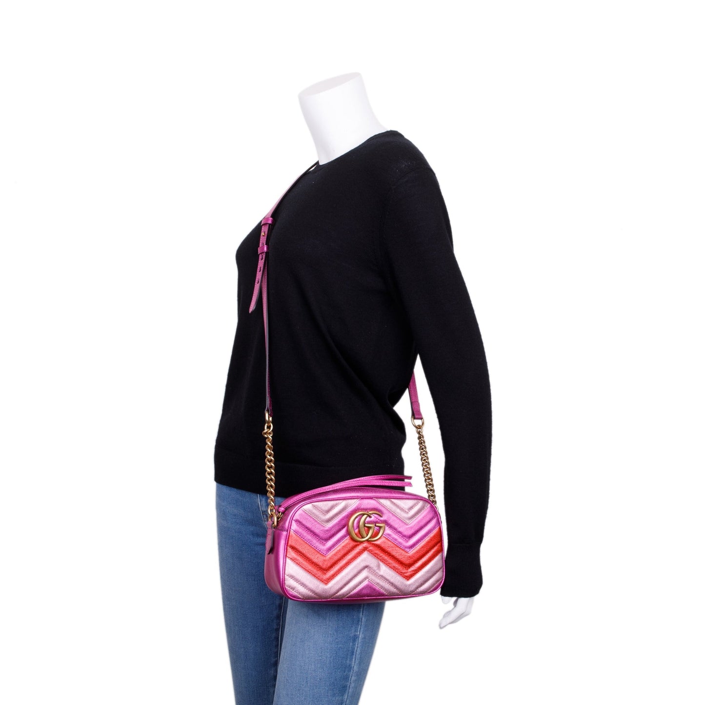 Gucci Multicolore Metallic GG Marmont Matelasse Small Shoulder Bag