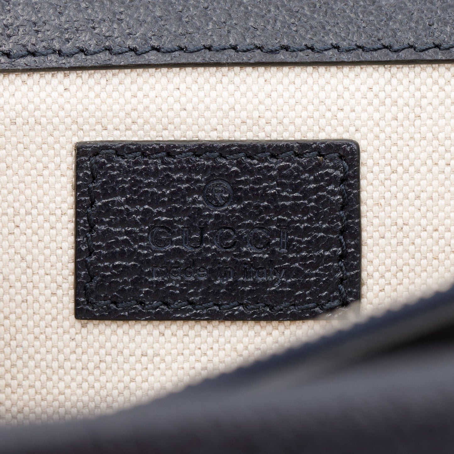 Gucci Navy Leather Trimmed GG Supreme Dionysus Small Shoulder Bag