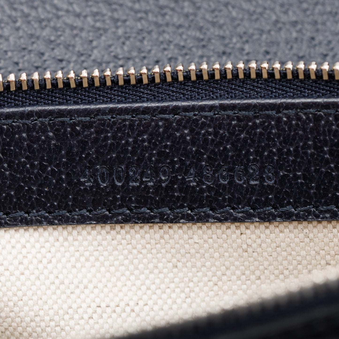 Gucci Navy Leather Trimmed GG Supreme Dionysus Small Shoulder Bag