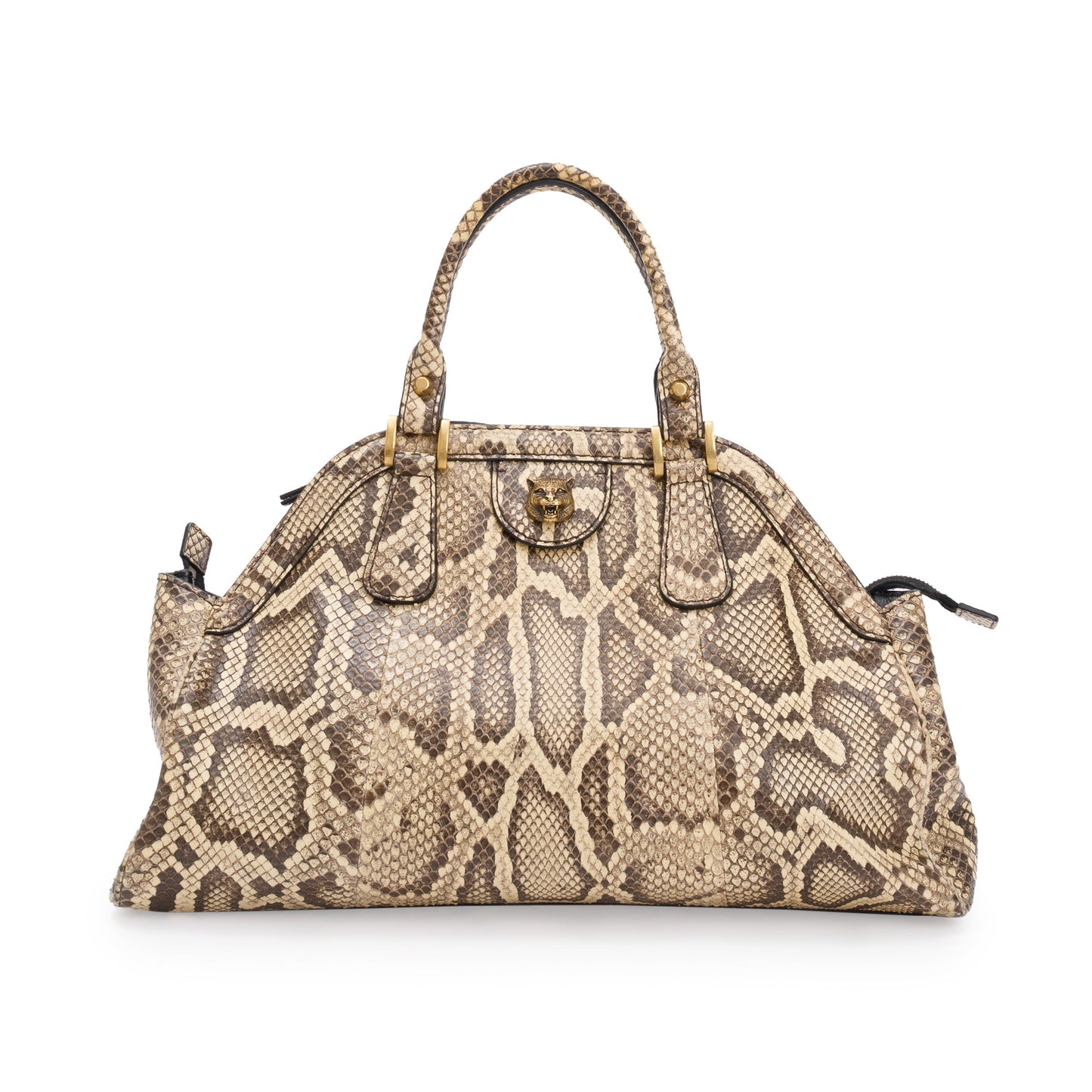 Gucci Neutrals Python Medium RE(Belle) Shoulder Bag