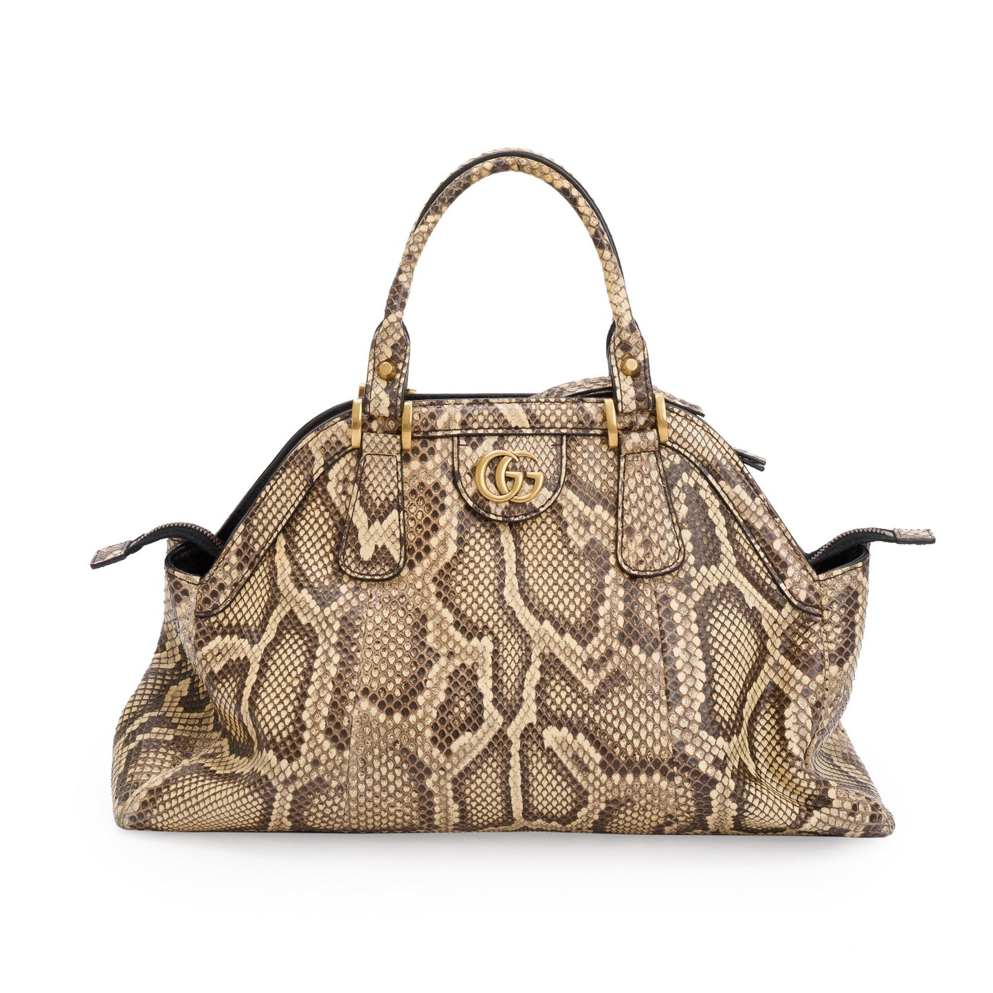 Gucci Neutrals Python Medium RE(Belle) Shoulder Bag