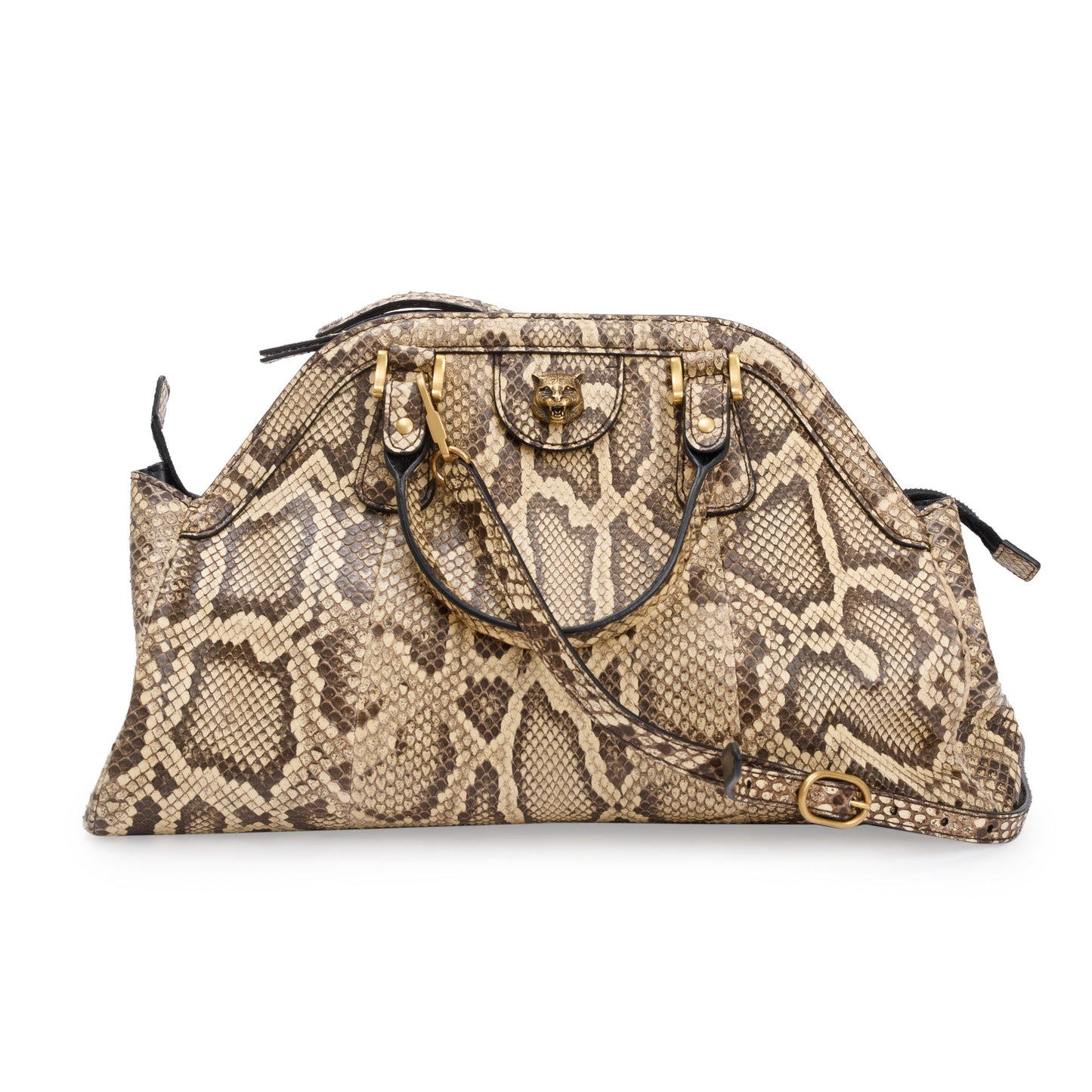 Gucci Neutrals Python Medium RE(Belle) Shoulder Bag