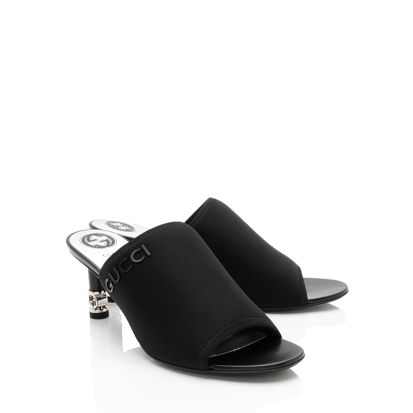 Gucci Nylon Interlocking G Heel Greta Mules - Size 9.5 / 39.5