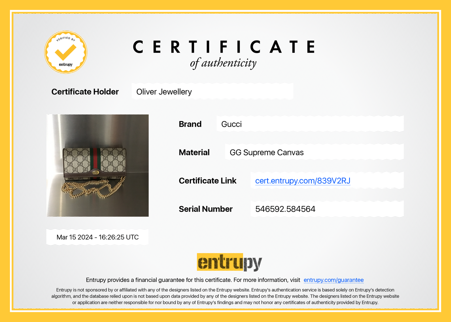 Gucci Ophidia GG Chain Wallet