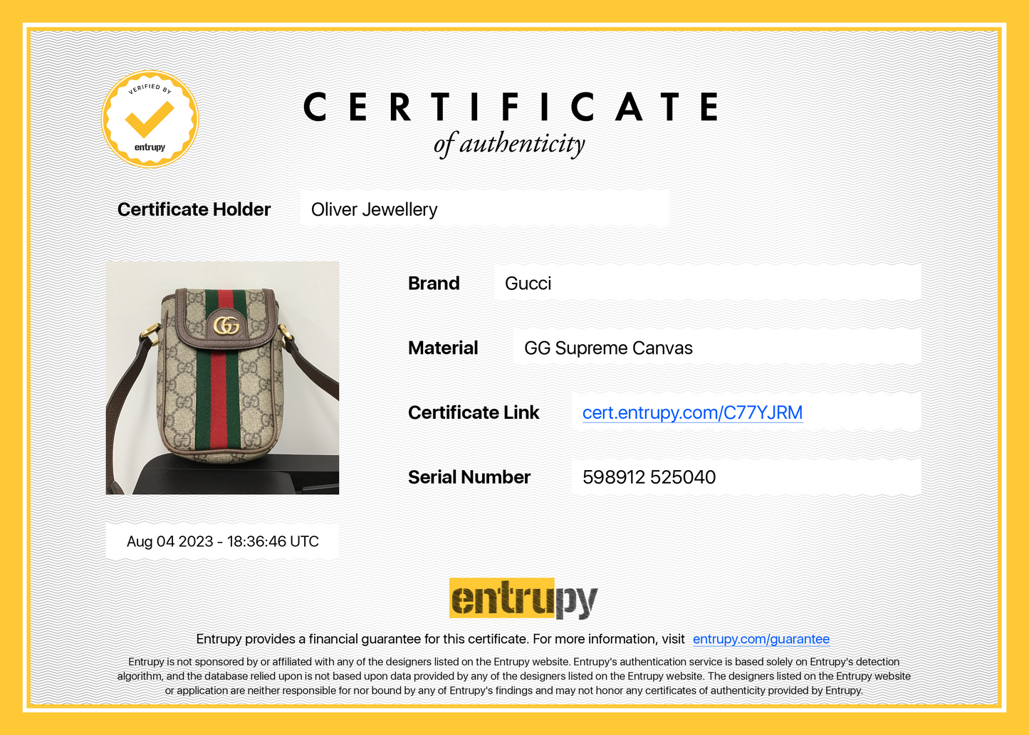 Gucci Ophidia GG Supreme Phone Crossbody Bag
