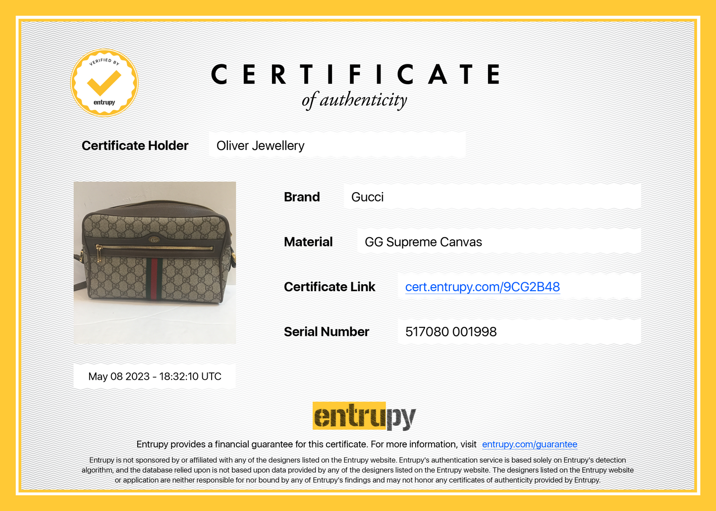 Gucci Ophidia GG Supreme Small Shoulder Bag