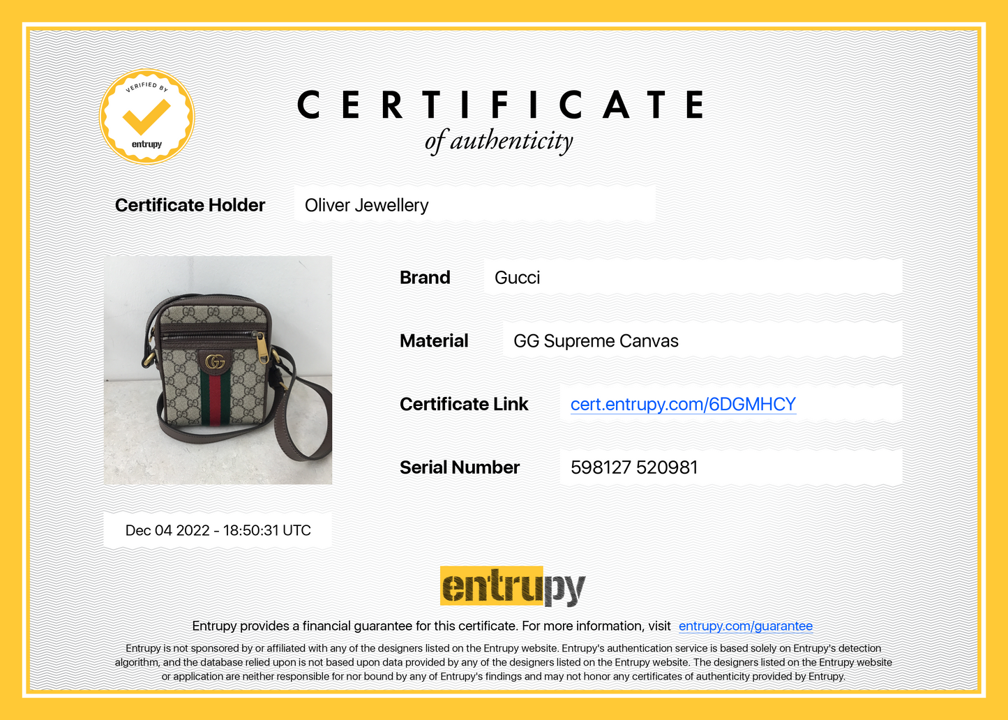 Gucci Ophidia GG Supreme Small Shoulder Bag