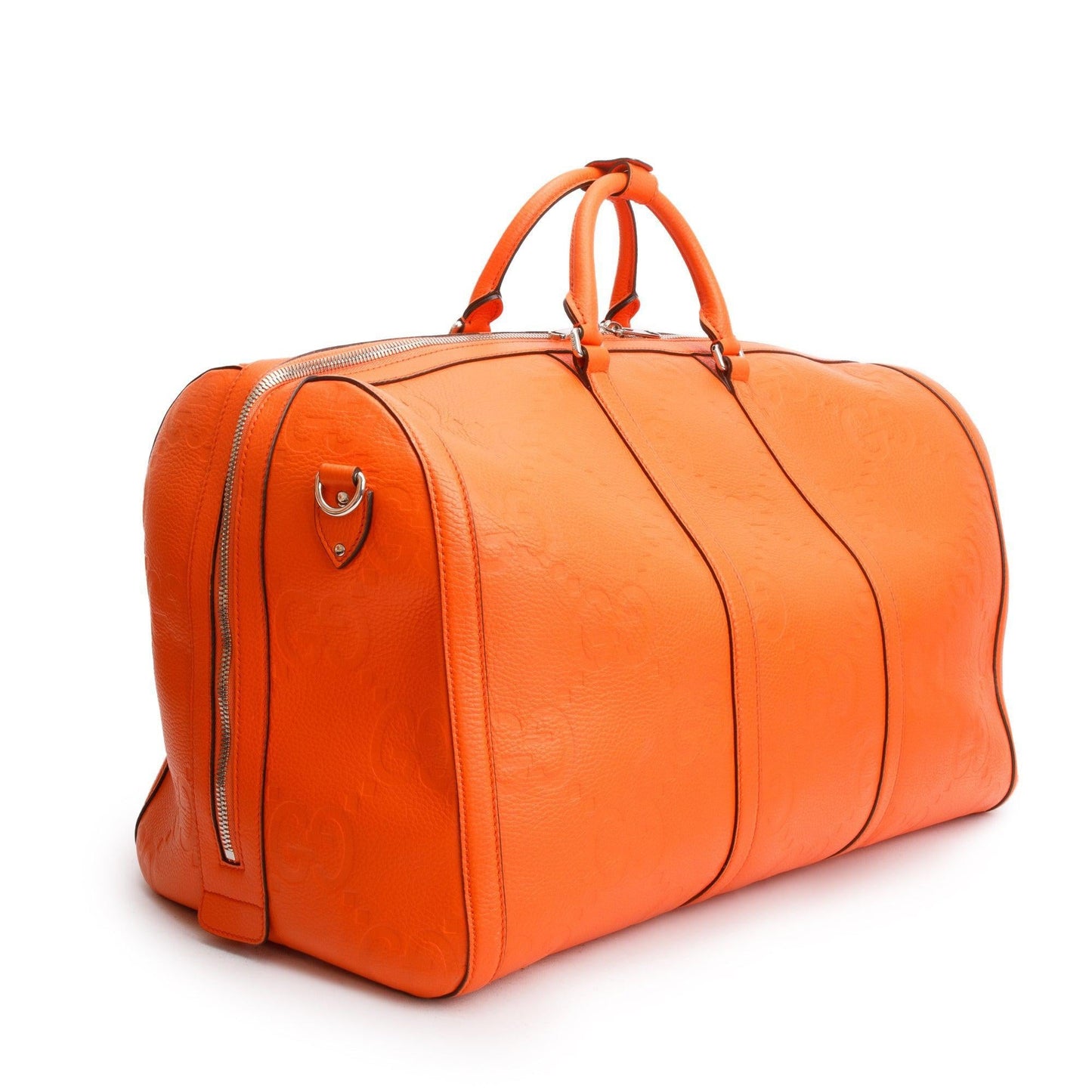 Gucci Orange Jumbo GG Leather Large Duffle Bag