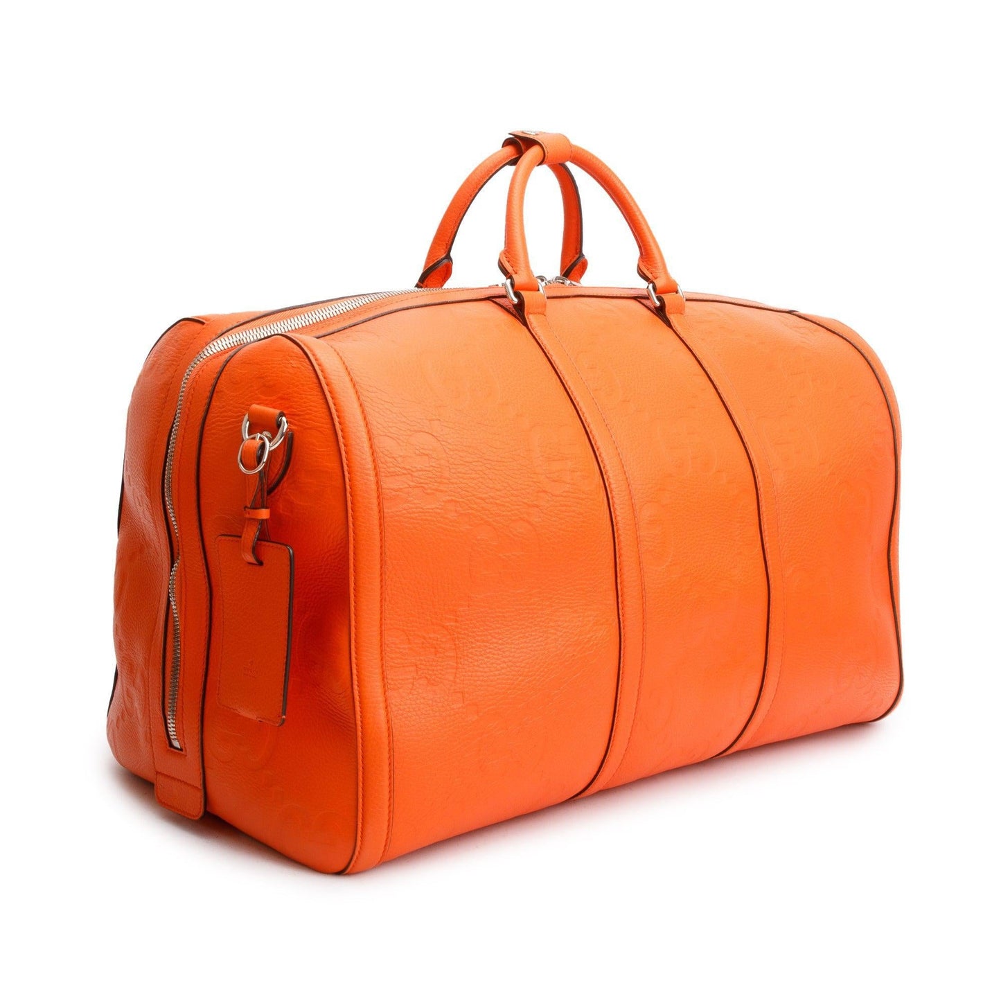 Gucci Orange Jumbo GG Leather Large Duffle Bag