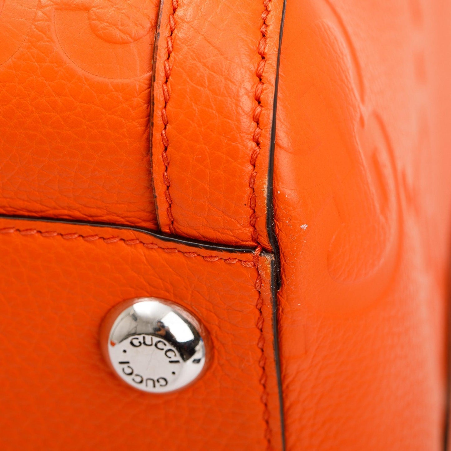 Gucci Orange Jumbo GG Leather Large Duffle Bag